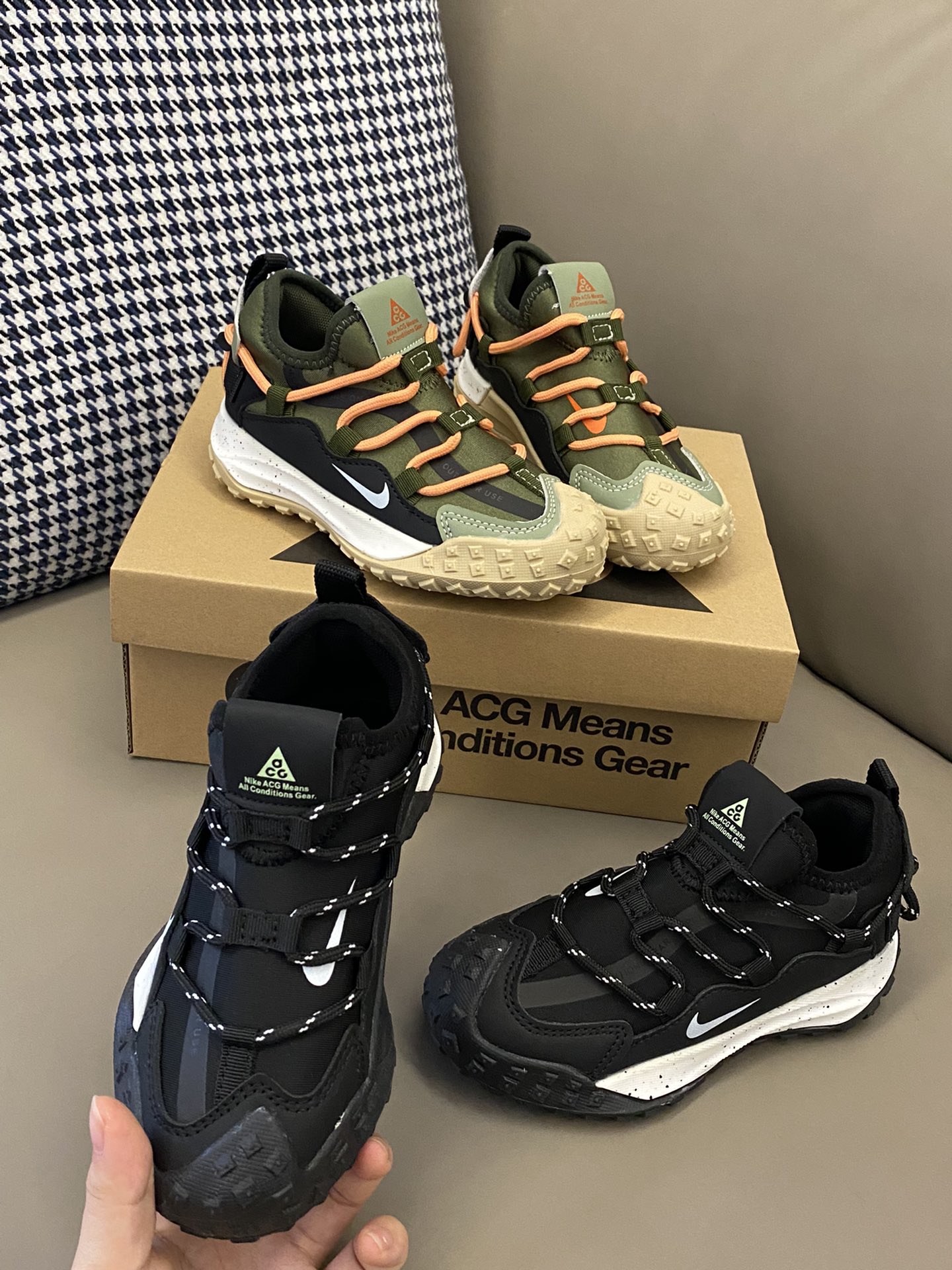 图片[3]-原图直出🌟 NK ACG一脚蹬松紧扣登山鞋宽敞鞋头，减少束缚力🌟干爽又透气的亲肤内里让双脚自由呼吸，一点也不闷脚🤩繁复无规律的底部纹理增加抓地力度，提升稳步效果😍一脚蹬设计，方便穿脱👻-选品中心