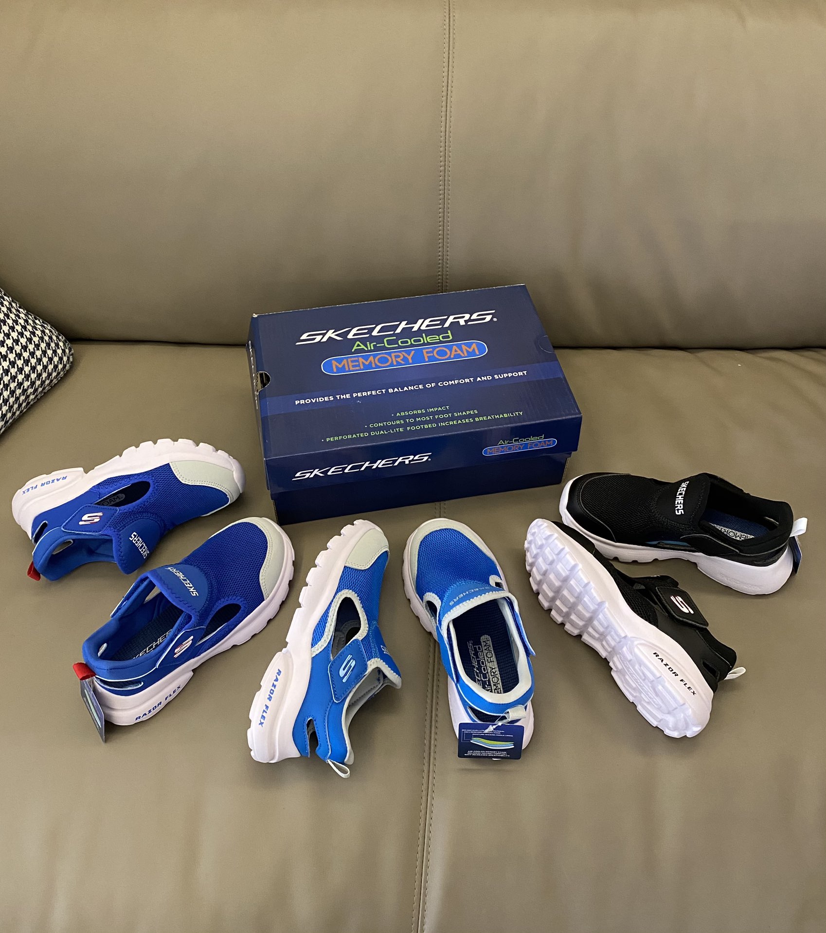 图片[5]-~ 原图直出🌟 SKEGHERS 镂空魔术贴运动凉鞋采用魔术贴设计，方便宝贝穿脱😘整个鞋子镂空网眼设计夏天穿真的更透气🤩鞋底防滑耐磨，抓地力杠杠的👏🏻不怕打滑～-选品中心