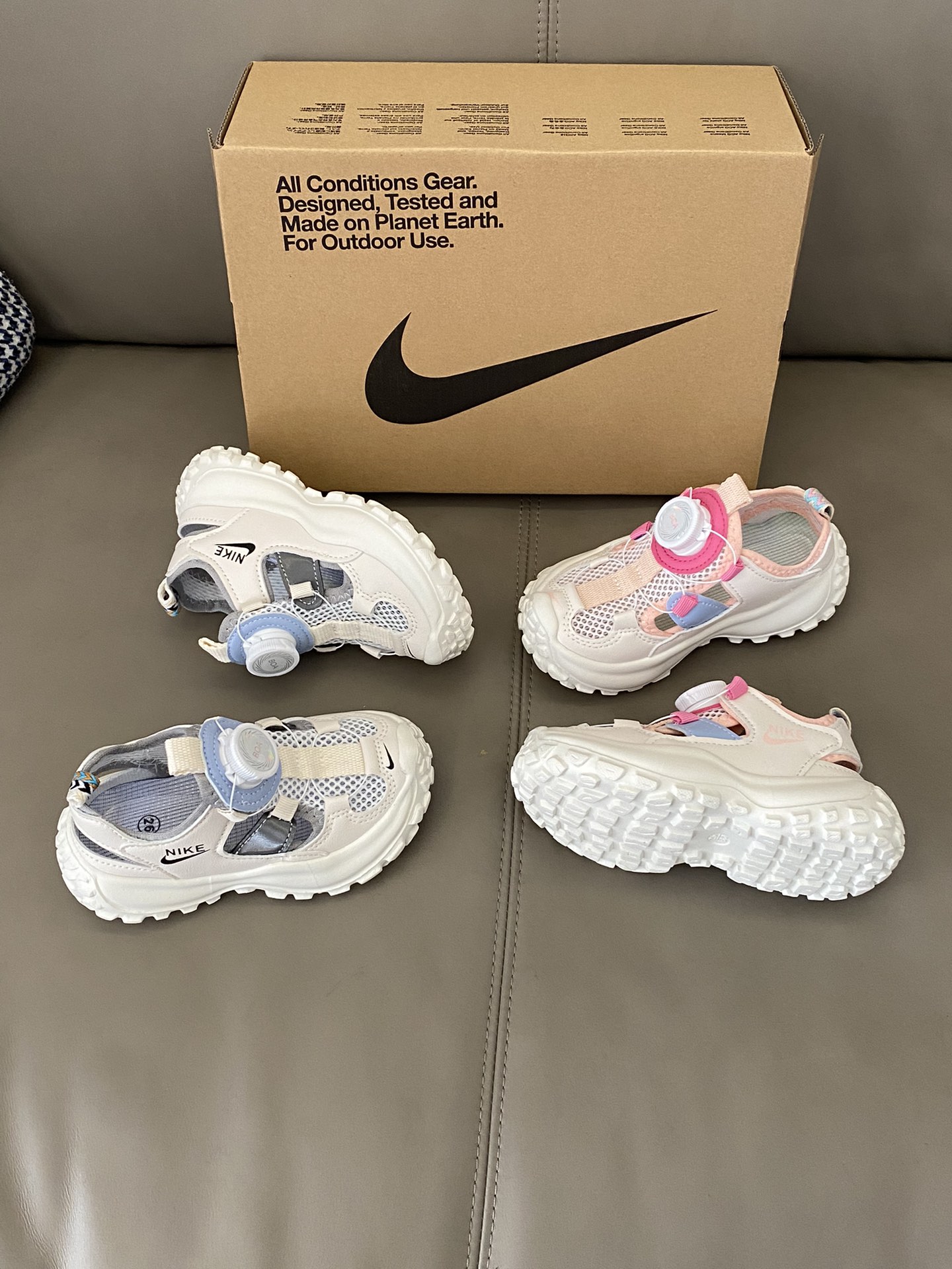 图片[2]-原图直出🌟 NK 包头网面旋转纽扣凉鞋真的盼了好久呀！旋转纽扣设计，🉑自由调节方便宝贝穿脱✔️超火的榴莲底防滑耐磨🤩上脚的感觉超轻便👻-选品中心