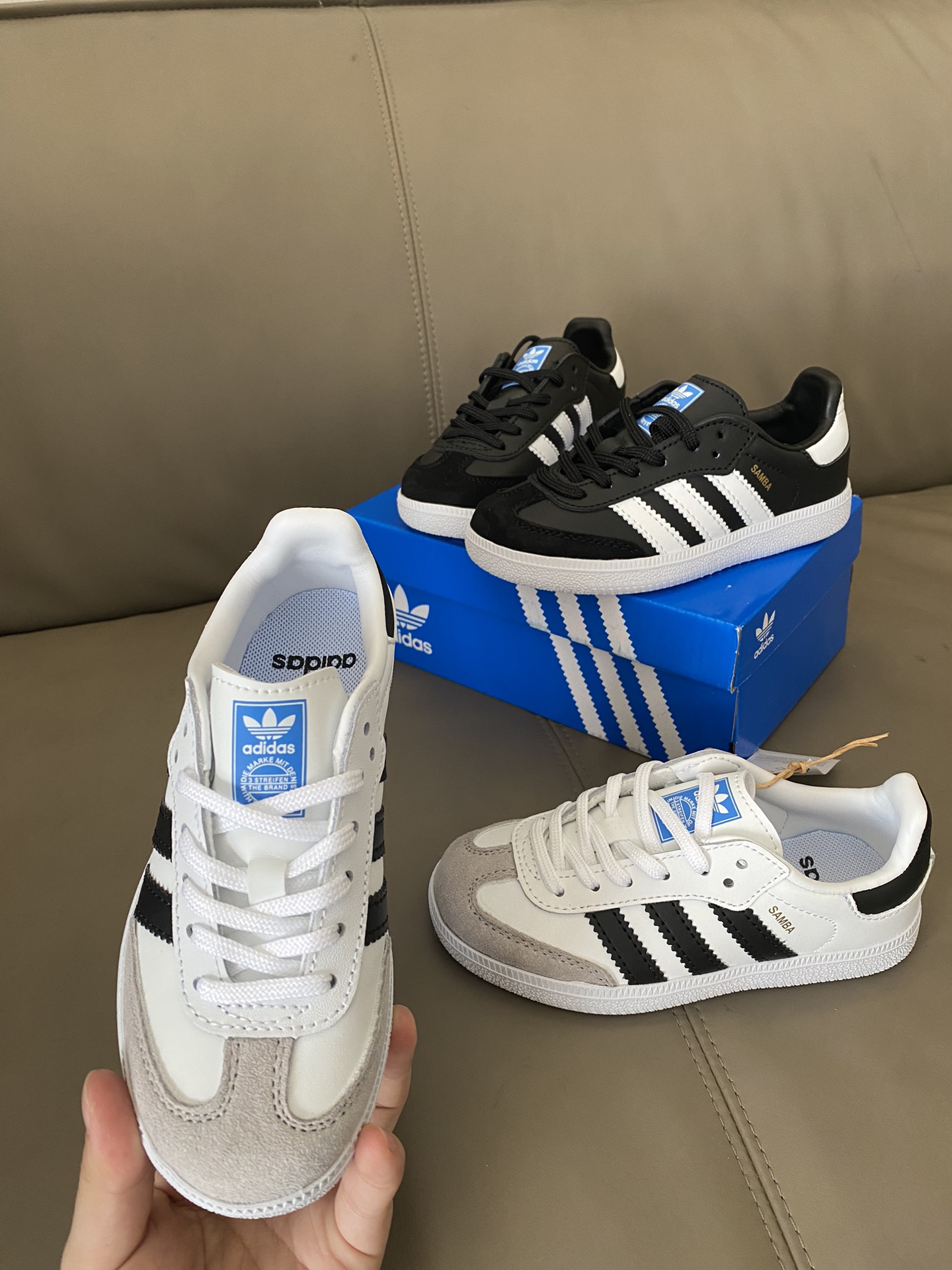 图片[4]-原图直出🌟 AD SAMBA OG系列的经典设计，采用优质皮革和麂皮材质制成🤩舒适耐穿，经典的撞色设计，时尚感十足👻厚底鞋底设计提供了良好的支撑和缓震效果，让宝贝的脚步👣更加轻松自-选品中心