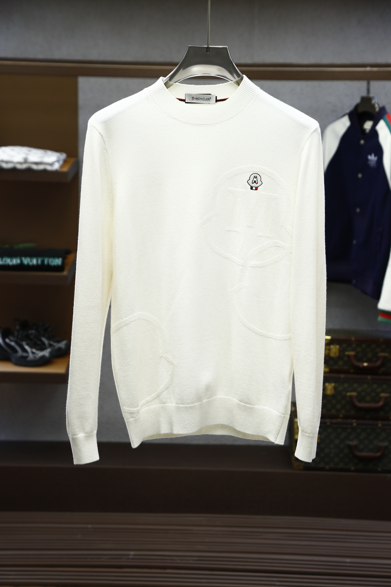 Moncler Kleding Sweatshirts Uit China
 Zwart Grijs Mannen Breien Wol Herfst/winter collectie