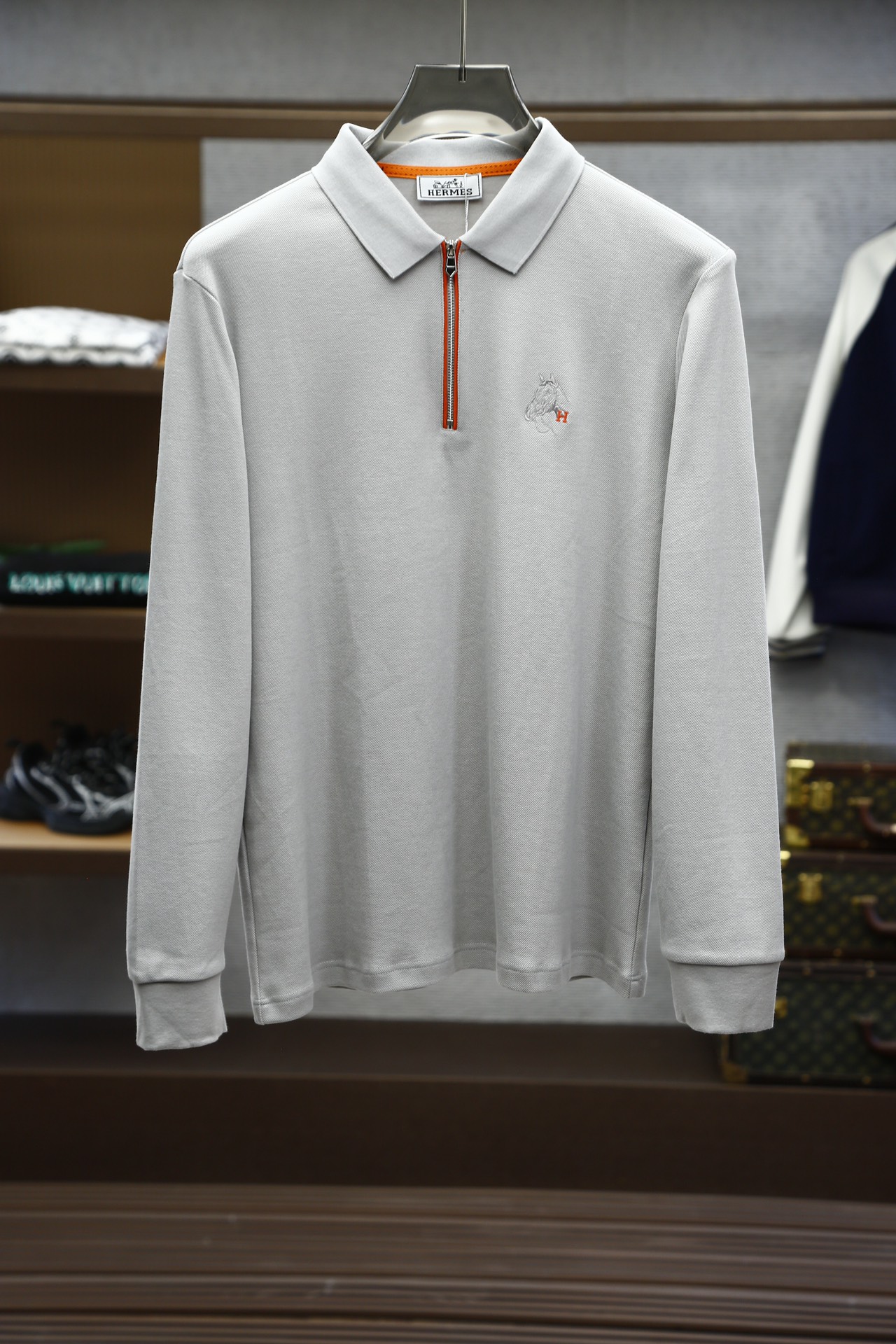 Hermes Kleding Polo Mannen Katoen Herfst/winter collectie Lange mouw