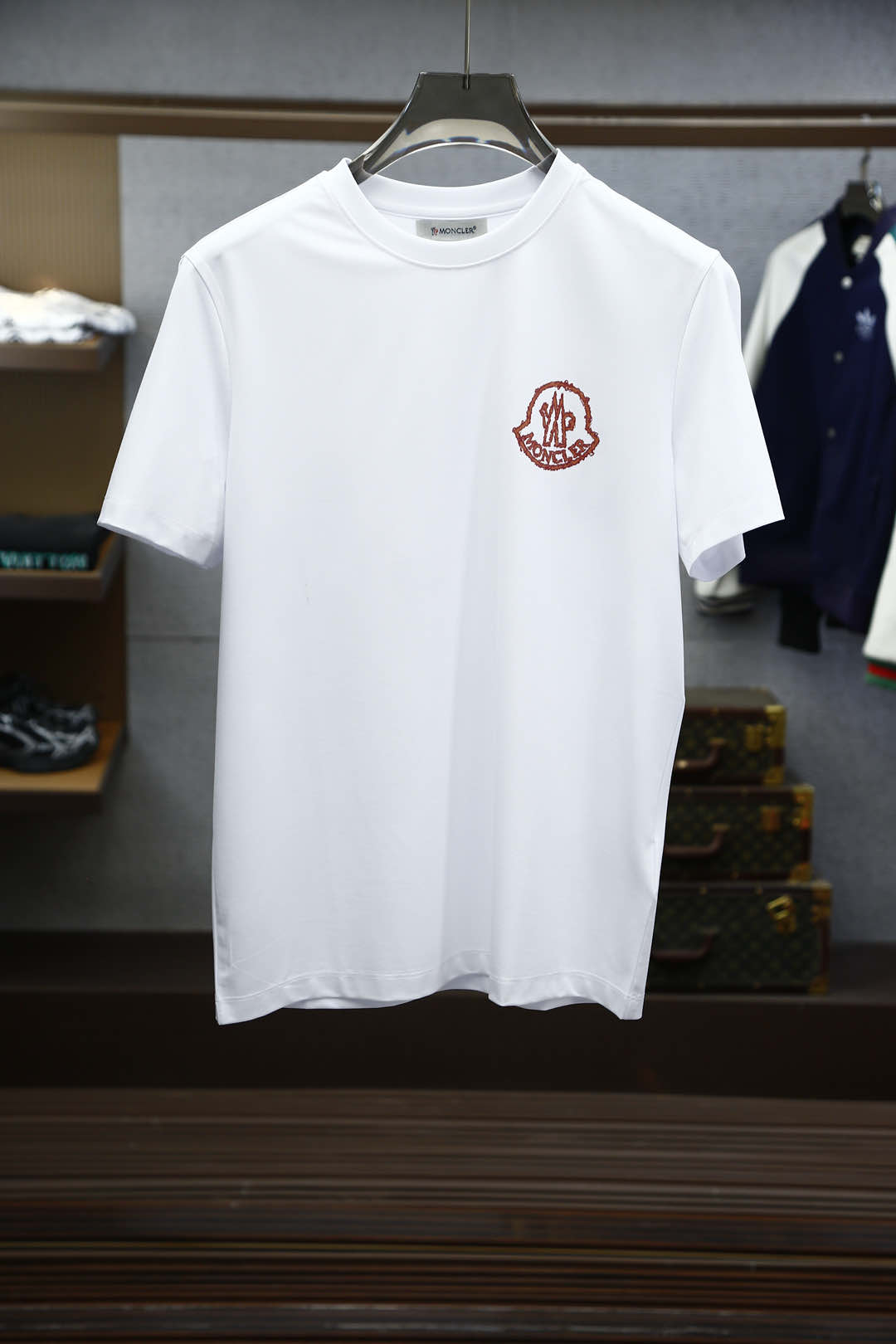 
蒙口，高货，2025春夏男士水晶Starfish Blason 短袖T恤，正面饰后面都有Logo印花装
