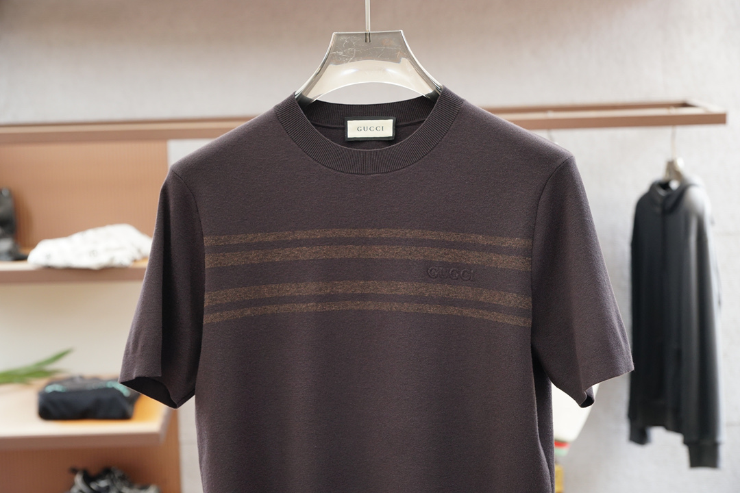 Gucci 古奇🍐2025ss秋冬专柜同款同步上新短袖醋酸天丝羊毛针织面料 一体起脚针织 高端人士必备单