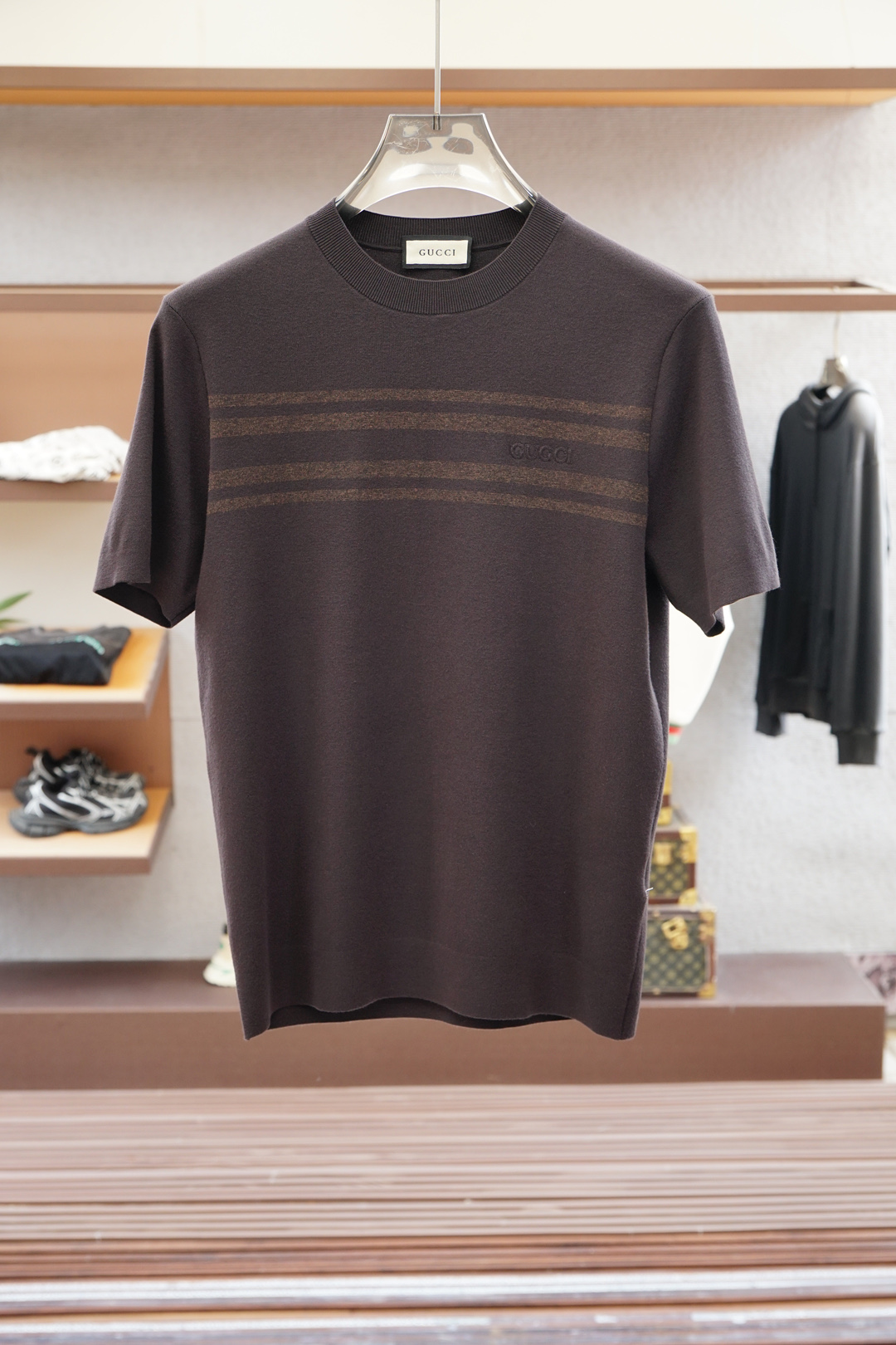 Gucci 古奇🍐2025ss秋冬专柜同款同步上新短袖醋酸天丝羊毛针织面料 一体起脚针织 高端人士必备单