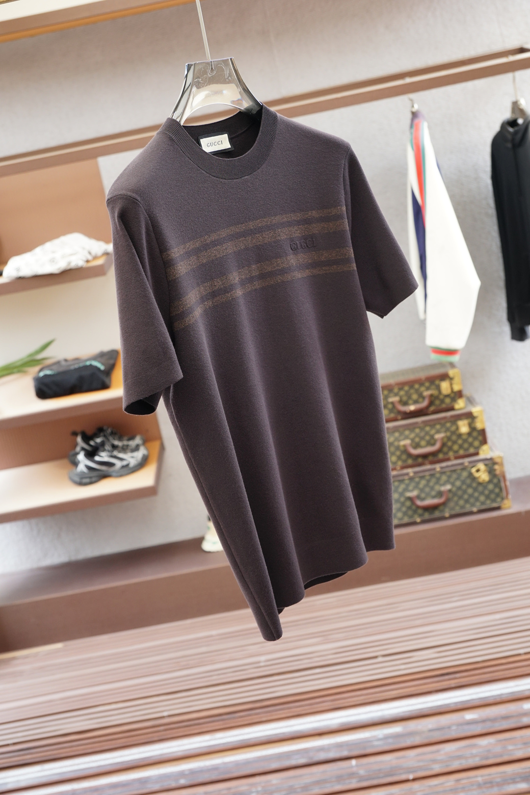 Gucci 古奇🍐2025ss秋冬专柜同款同步上新短袖醋酸天丝羊毛针织面料 一体起脚针织 高端人士必备单