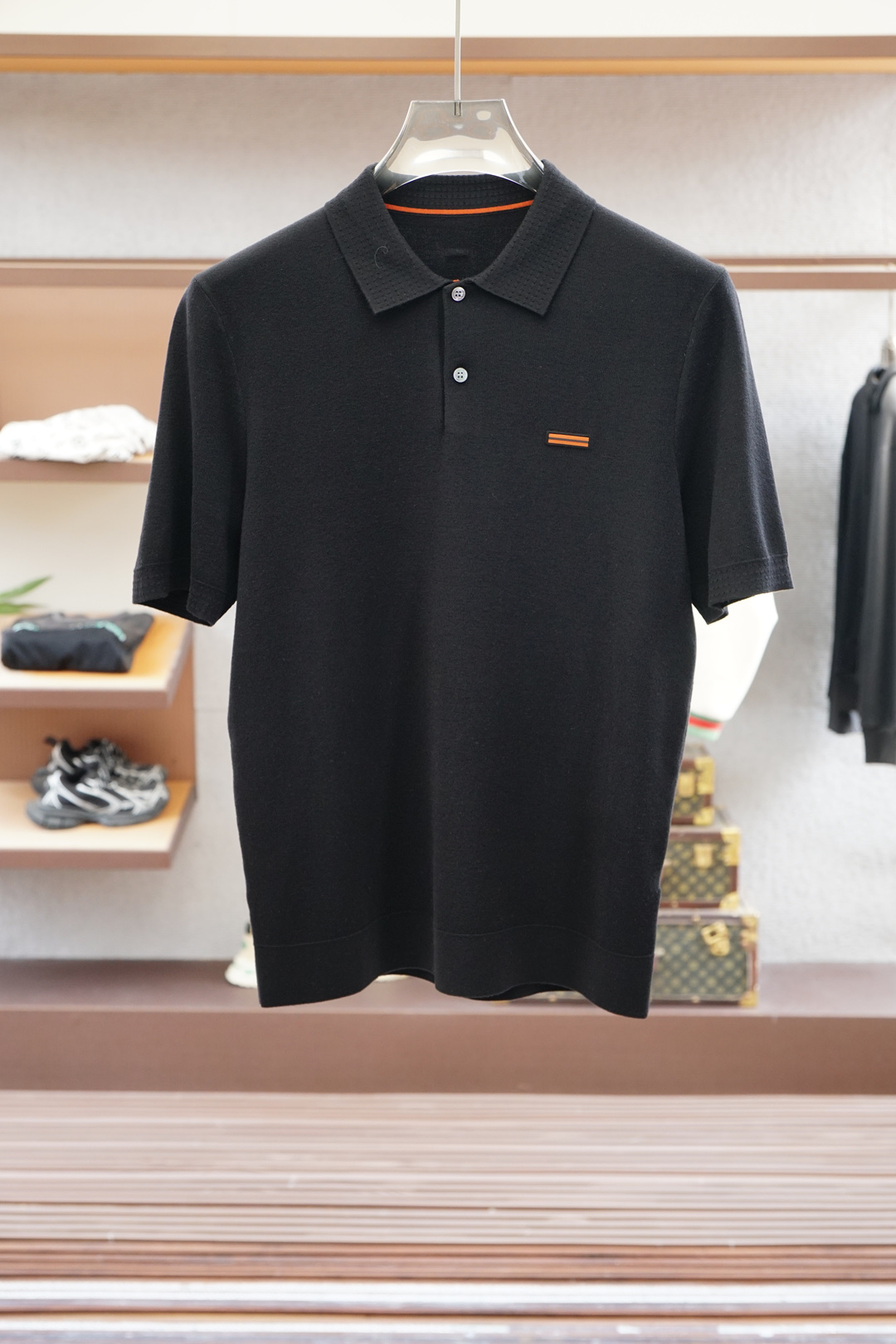 杰尼亚-🍐2025ss秋冬专柜同款同步上新短袖醋酸天丝羊毛针织面料 一体起脚针织 高端人士必备单品，懂货