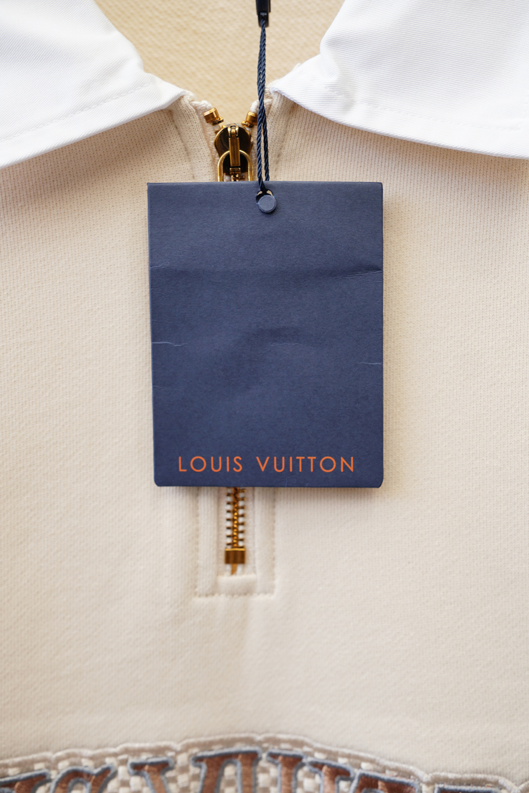 LV 路意威登-2025徽标棉质拉链运动衫面料：16S单纱 + 6S鱼鳞棉底纱 / 470G罗纹：21S