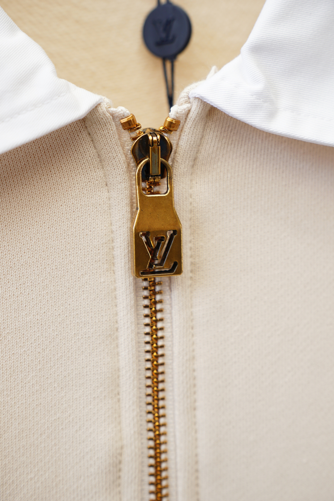 LV 路意威登-2025徽标棉质拉链运动衫面料：16S单纱 + 6S鱼鳞棉底纱 / 470G罗纹：21S