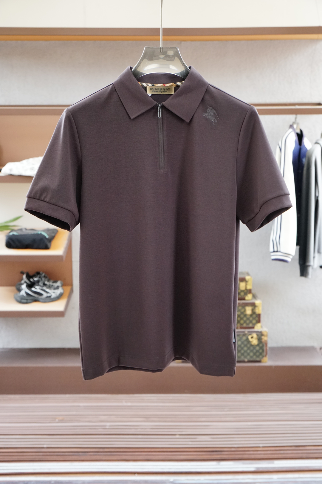 BBR 巴宝莉2025ss秋冬专柜同款同步上新短袖醋酸天丝羊毛针织面料 一体起脚针织 高端人士必备单品，