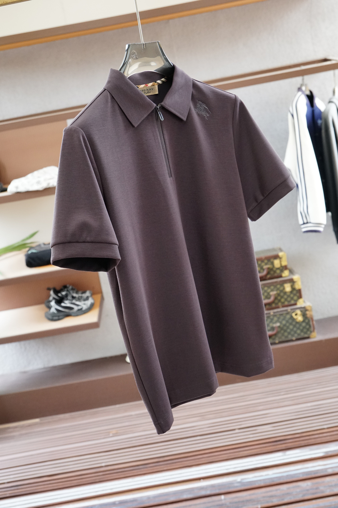 BBR 巴宝莉2025ss秋冬专柜同款同步上新短袖醋酸天丝羊毛针织面料 一体起脚针织 高端人士必备单品，