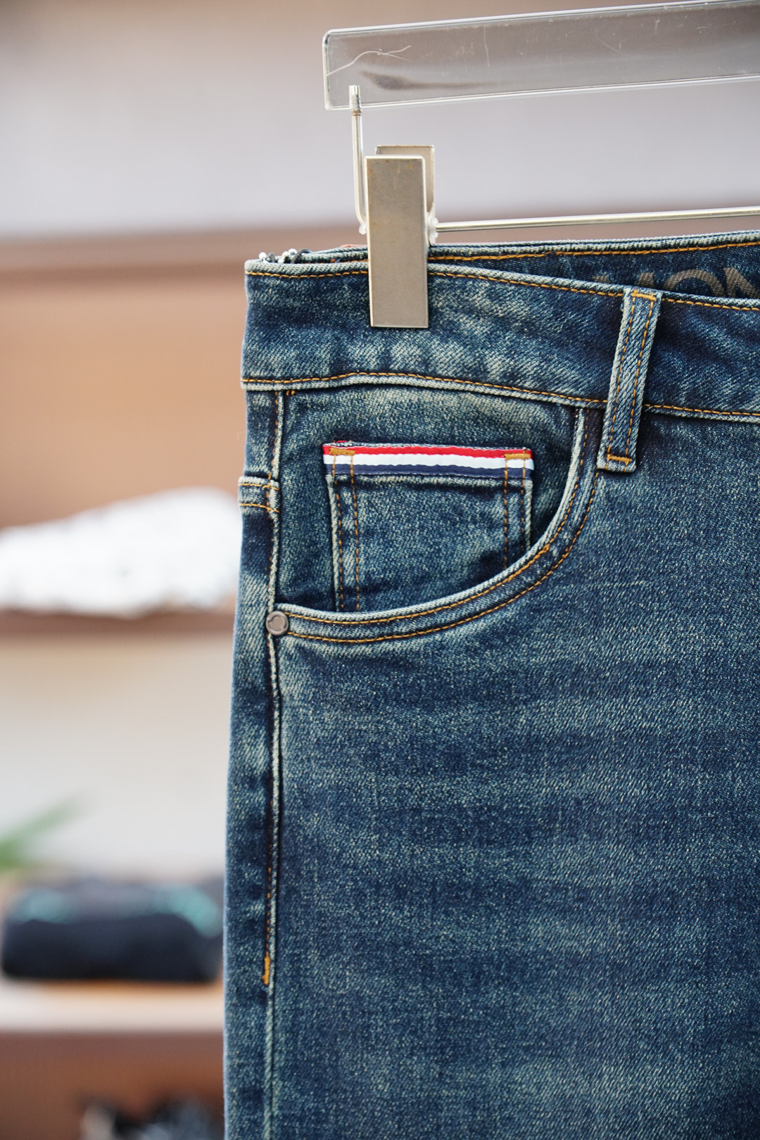 蒙口/Moncler/新款来袭🔥早秋新款新款休闲裤牛仔裤，高端定制系列。进口高密度纯棉加沙洗工艺舒适柔软