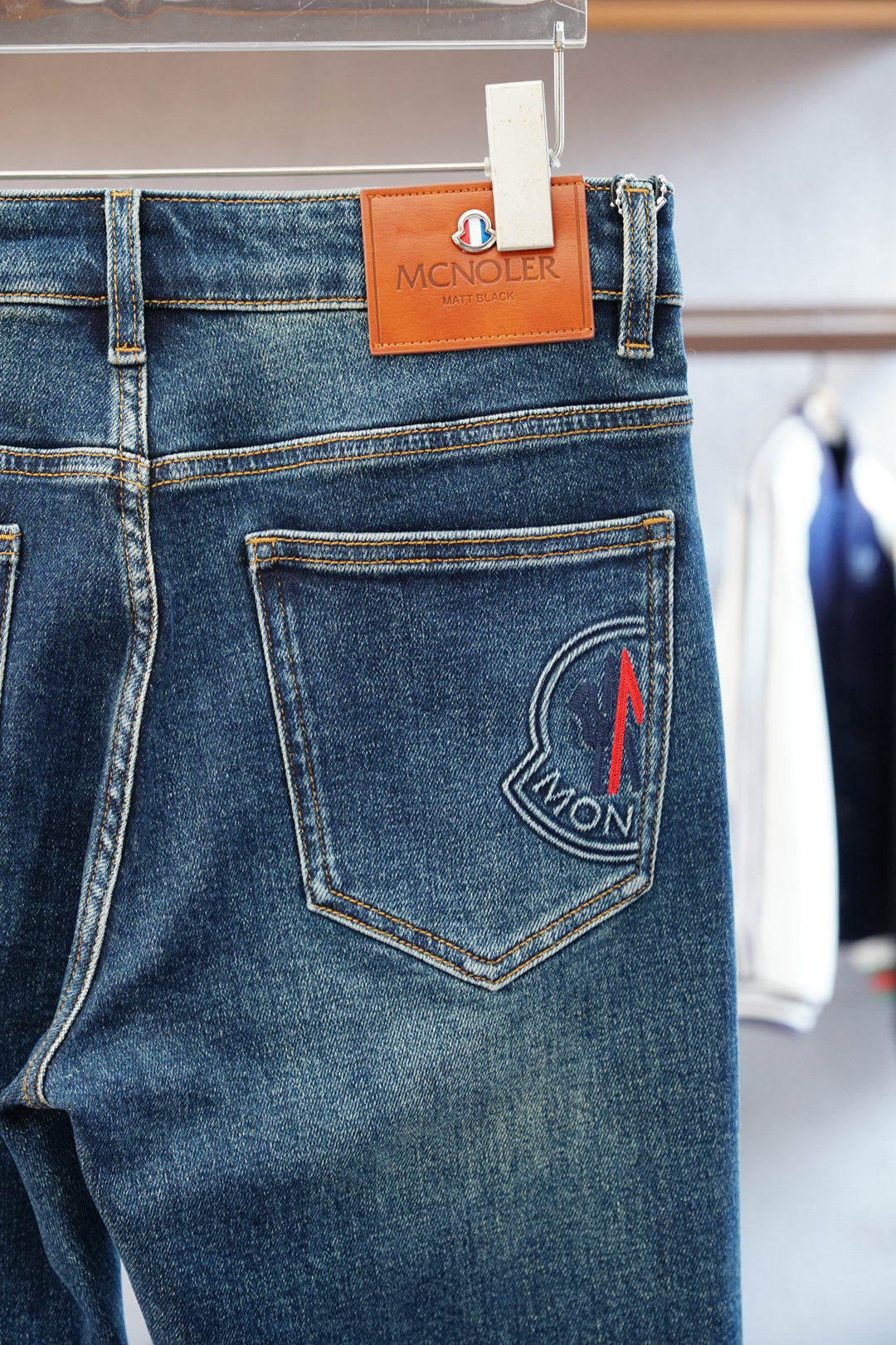 蒙口/Moncler/新款来袭🔥早秋新款新款休闲裤牛仔裤，高端定制系列。进口高密度纯棉加沙洗工艺舒适柔软