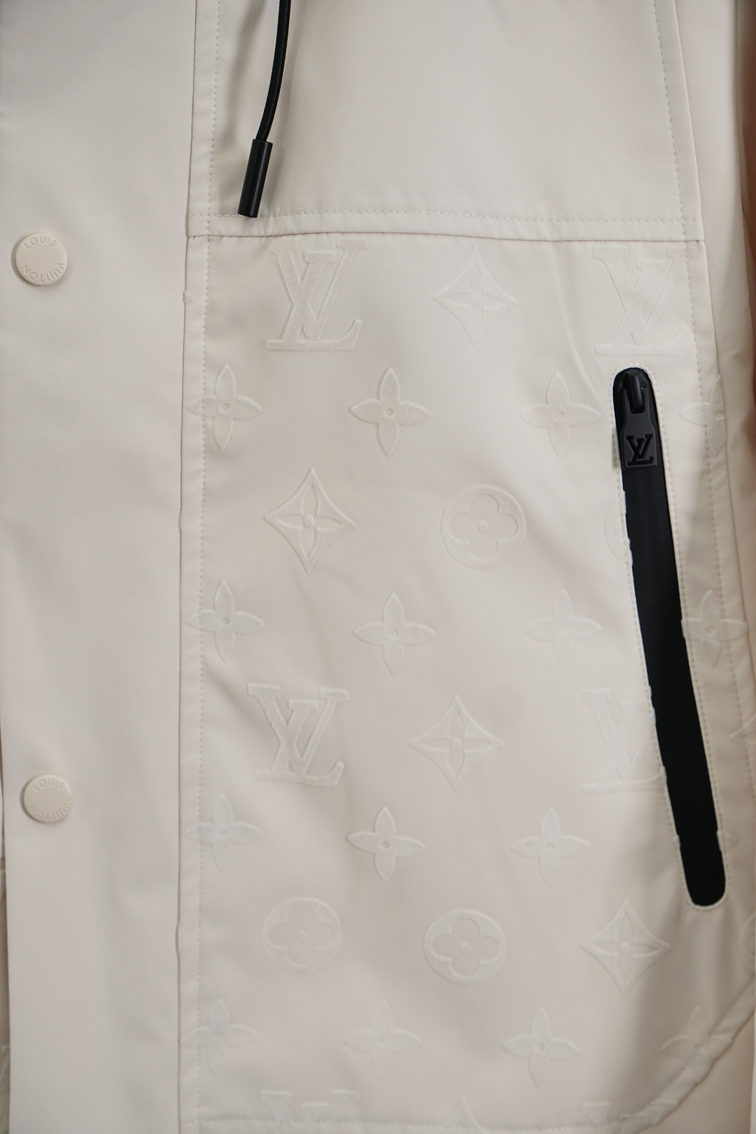 LV-LouisVuitton 路易威登 2025SS早春新品 暗纹提花连帽夹克。客供五金装饰辅料，面料
