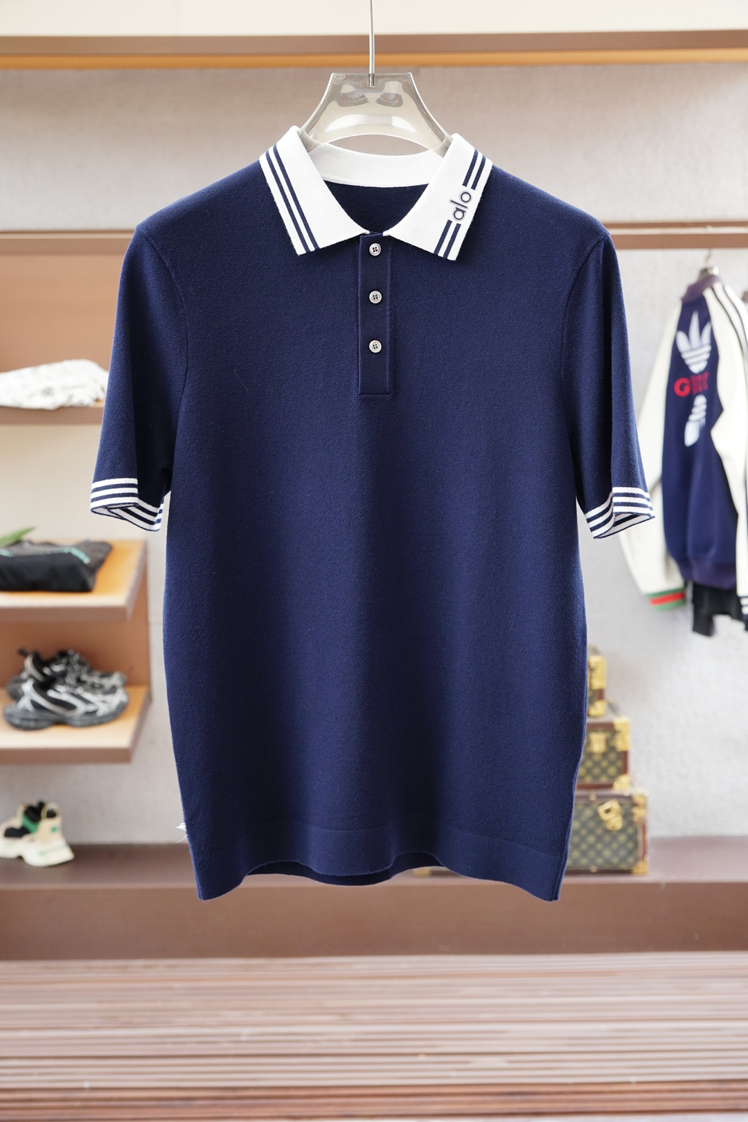 欧跑/alo-🍐2025ss秋冬专柜同款同步上新短袖醋酸天丝羊毛针织面料 一体起脚针织 高端人士必备单品