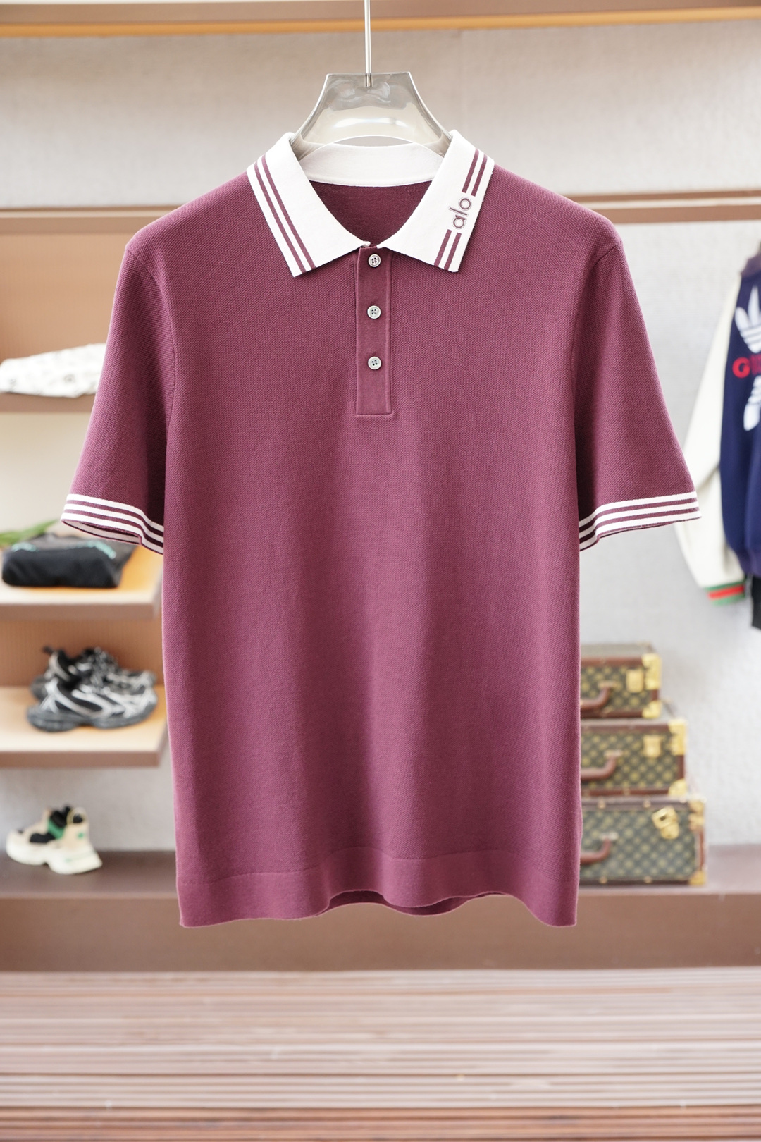 欧跑/alo-🍐2025ss秋冬专柜同款同步上新短袖醋酸天丝羊毛针织面料 一体起脚针织 高端人士必备单品