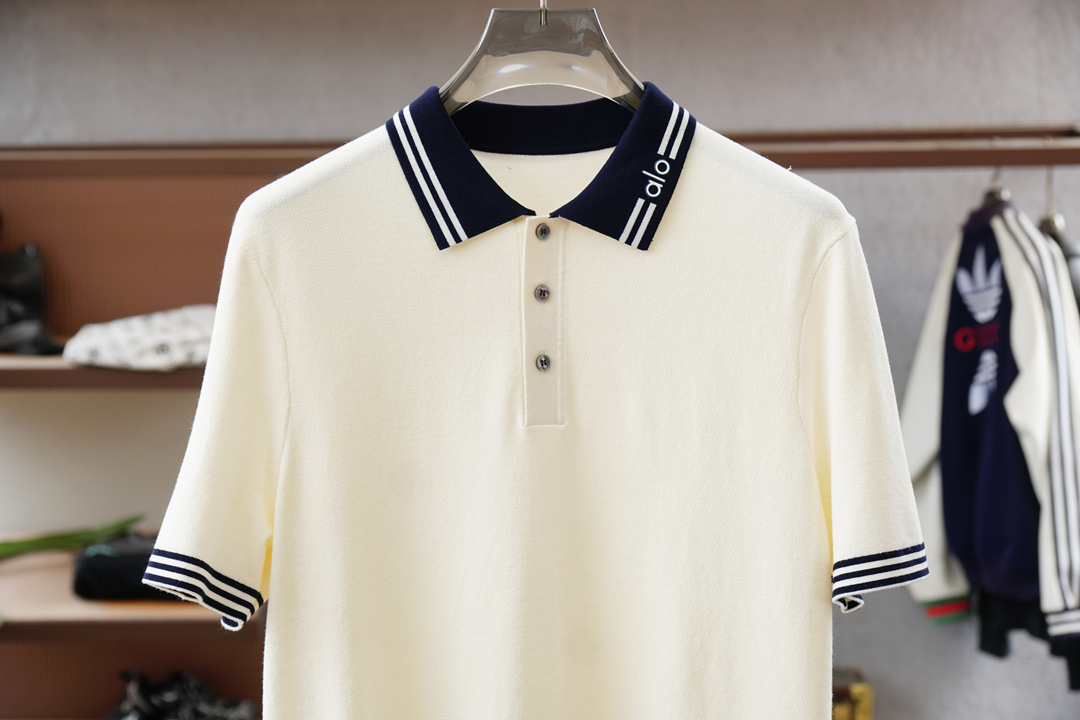 欧跑/alo-🍐2025ss秋冬专柜同款同步上新短袖醋酸天丝羊毛针织面料 一体起脚针织 高端人士必备单品