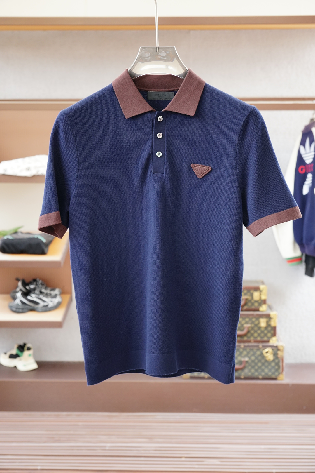 Prada普拉达/🍐2025ss秋冬专柜同款同步上新短袖醋酸天丝羊毛针织面料 一体起脚针织 高端人士必备