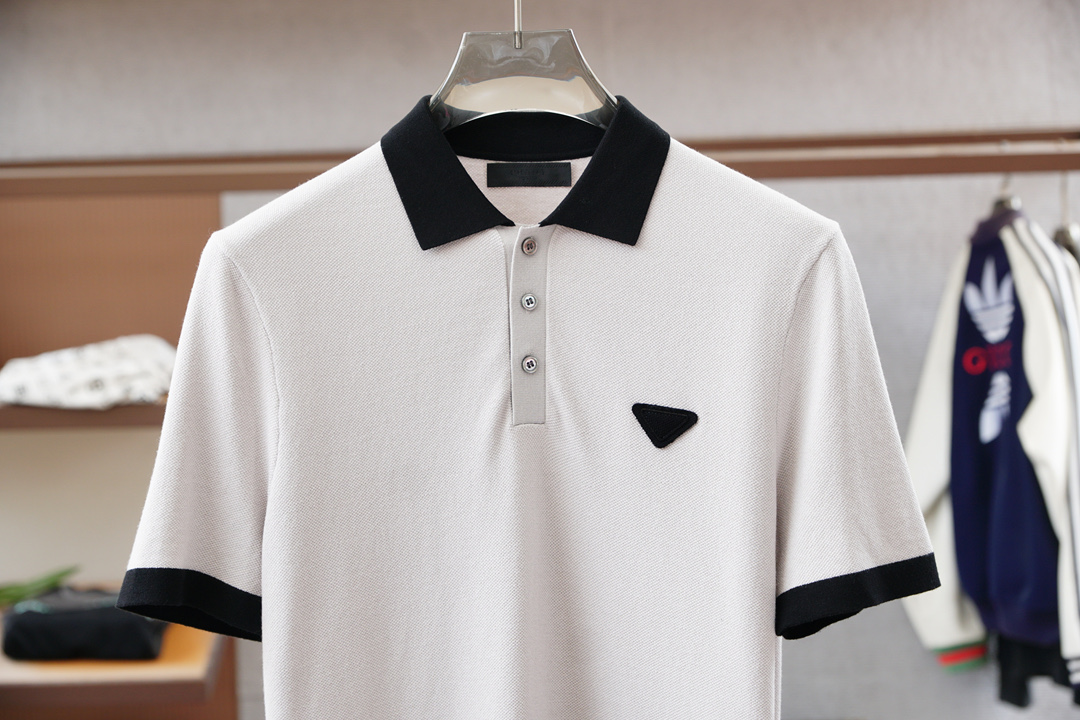 Prada普拉达/🍐2025ss秋冬专柜同款同步上新短袖醋酸天丝羊毛针织面料 一体起脚针织 高端人士必备