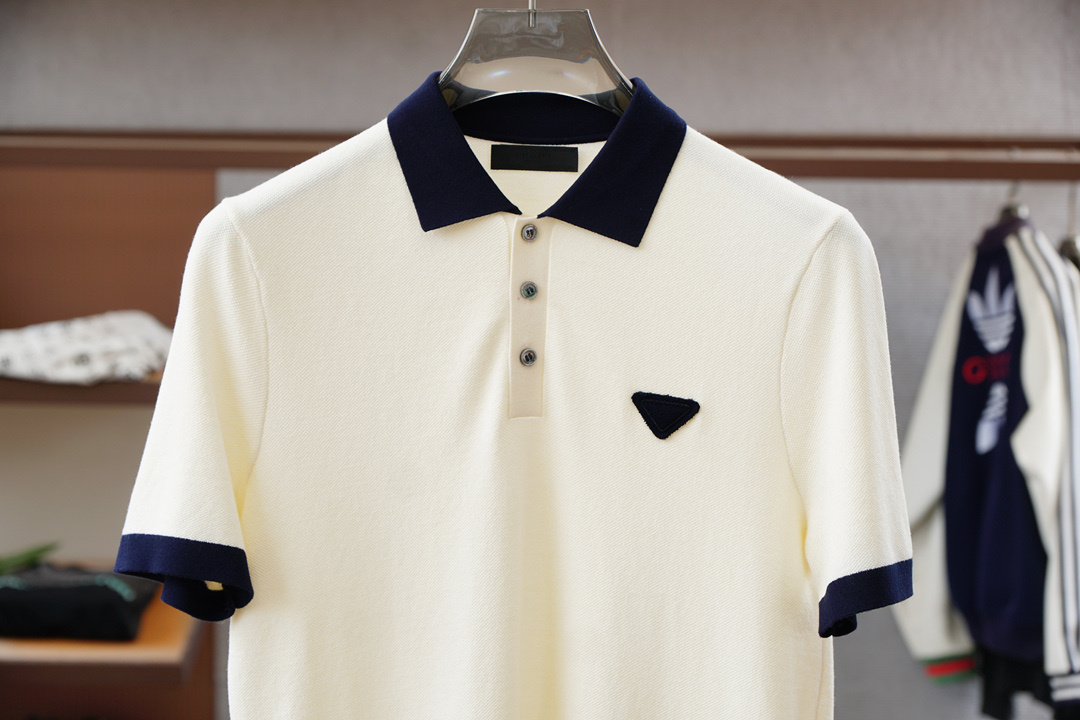 Prada普拉达-🍐2025ss秋冬专柜同款同步上新短袖醋酸天丝羊毛针织面料 一体起脚针织 高端人士必备