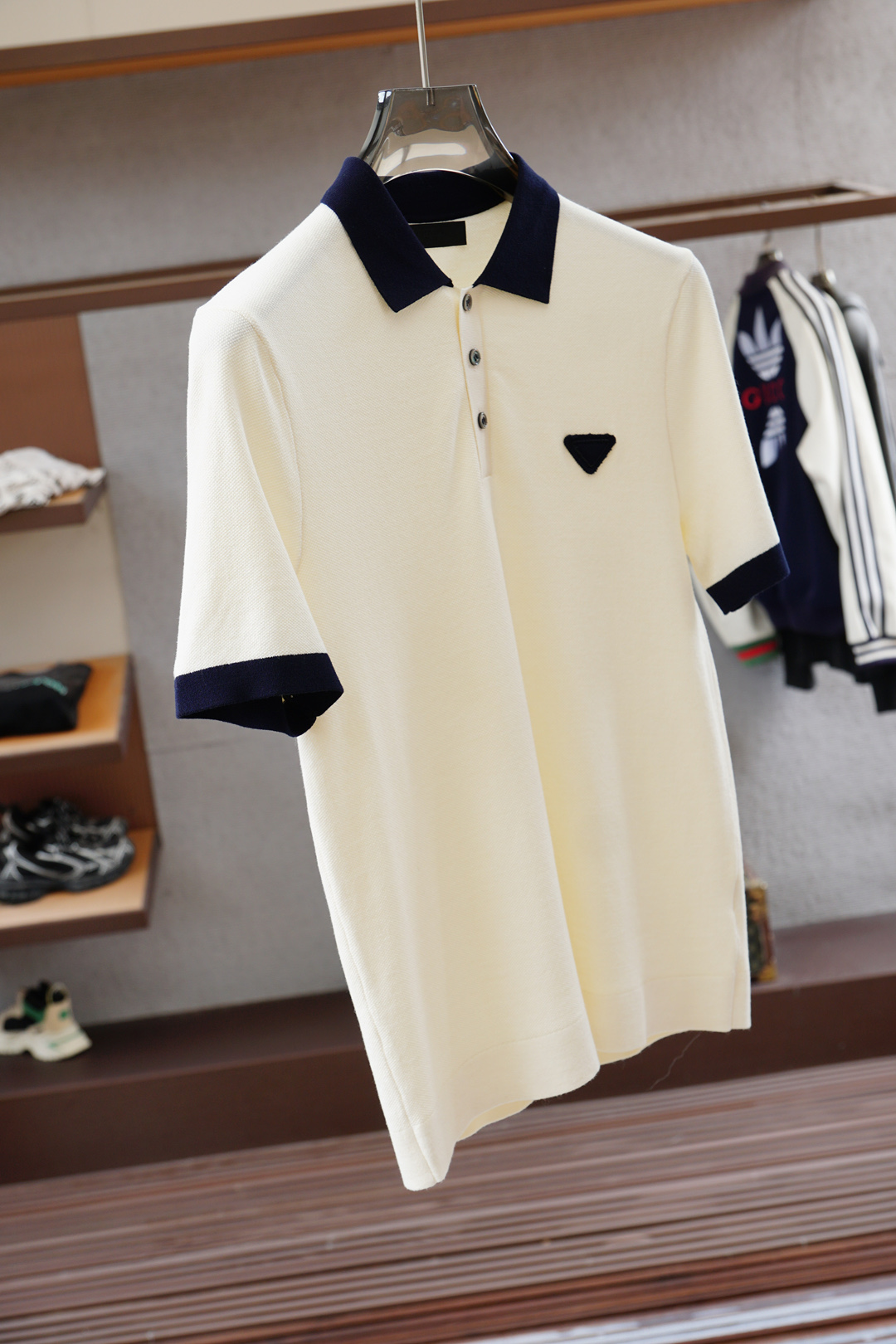 Prada普拉达-🍐2025ss秋冬专柜同款同步上新短袖醋酸天丝羊毛针织面料 一体起脚针织 高端人士必备