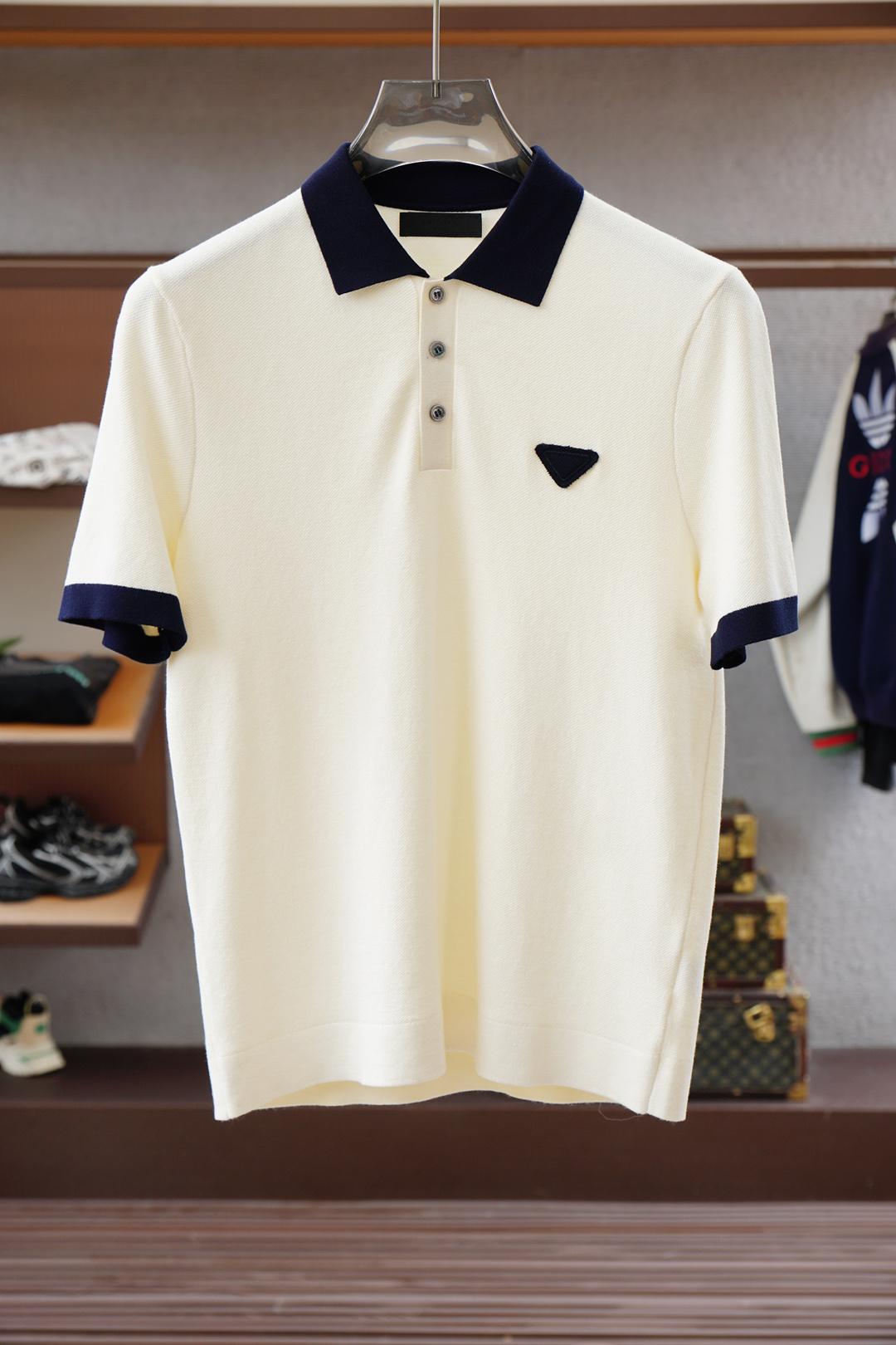 Prada普拉达-🍐2025ss秋冬专柜同款同步上新短袖醋酸天丝羊毛针织面料 一体起脚针织 高端人士必备