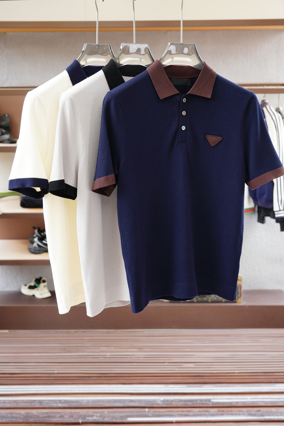 Prada普拉达-🍐2025ss秋冬专柜同款同步上新短袖醋酸天丝羊毛针织面料 一体起脚针织 高端人士必备