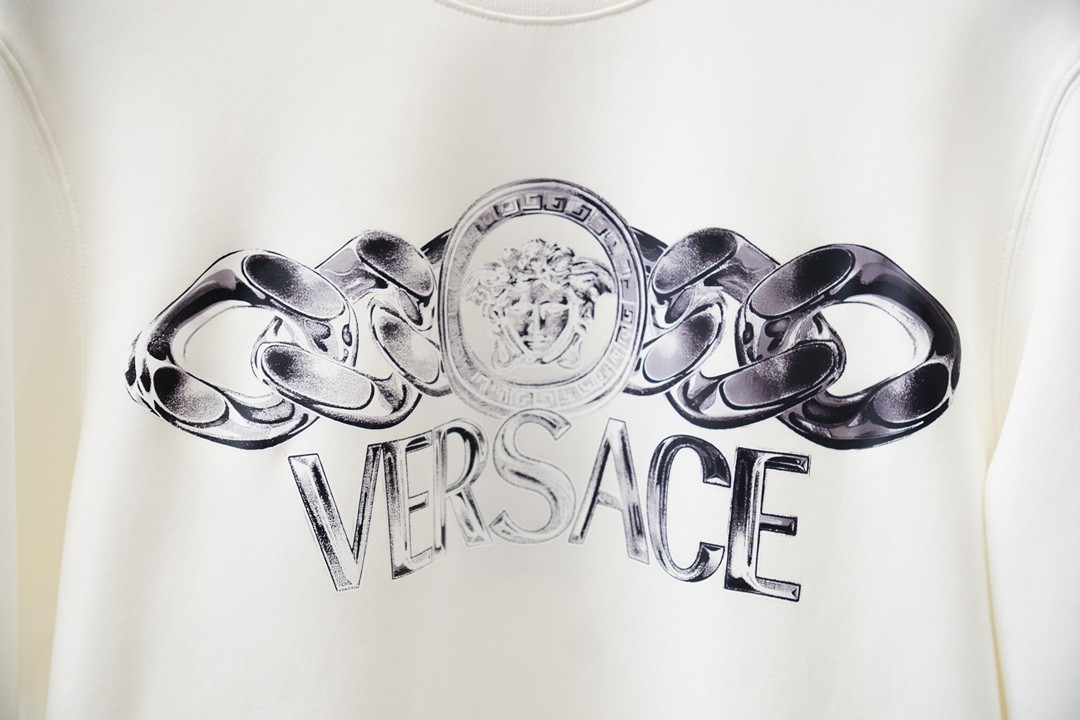 2025秋冬系列上👾Versace-范思哲-套头圆领卫衣 纯色LOGO搭配刺绣🪡大标 高端大气经典系列，