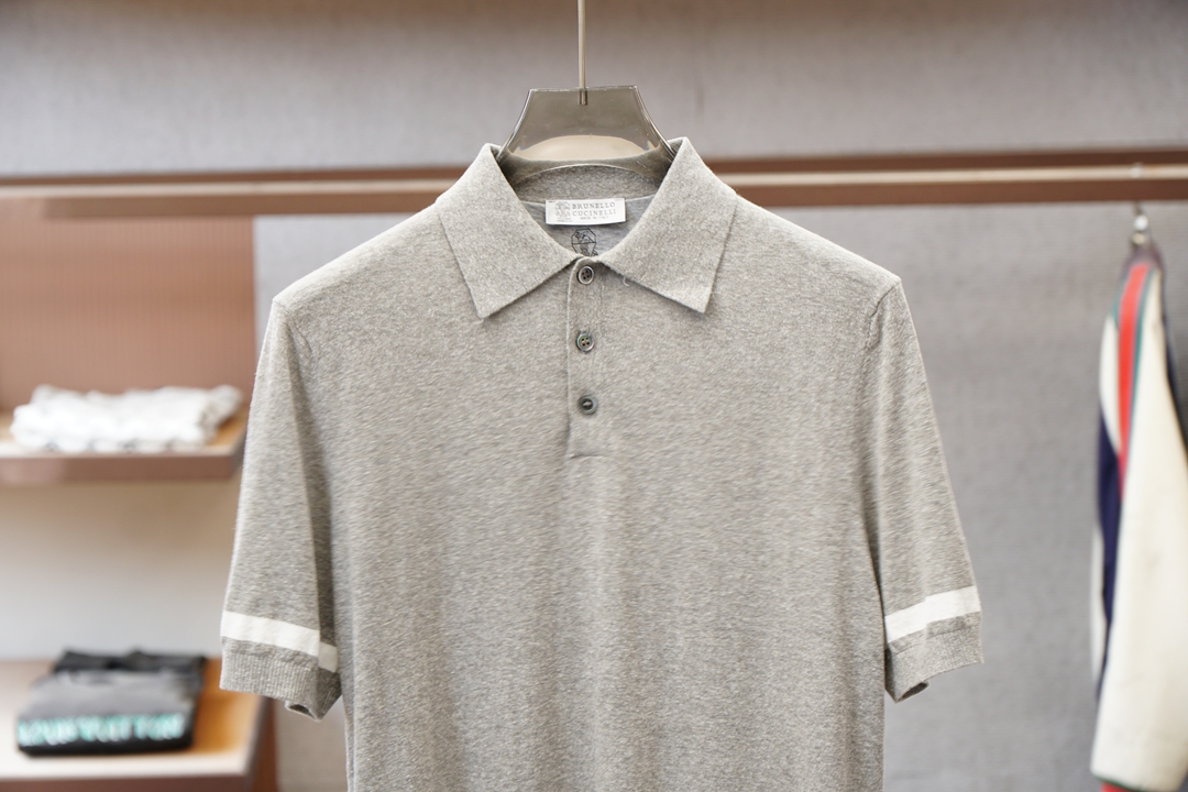 2026ss新品上线🔥🔥🔥Brunello Cucinelli 男士高端棉麻羊毛混纺Polo衫棉麻羊毛交