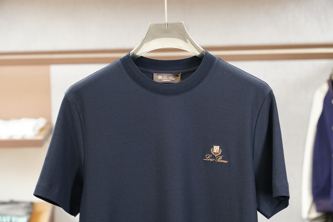 loro Piana-2026春夏新款男女同款👫短袖T恤！时尚休闲短袖T恤衫！胸前字母logo图案刺绣设