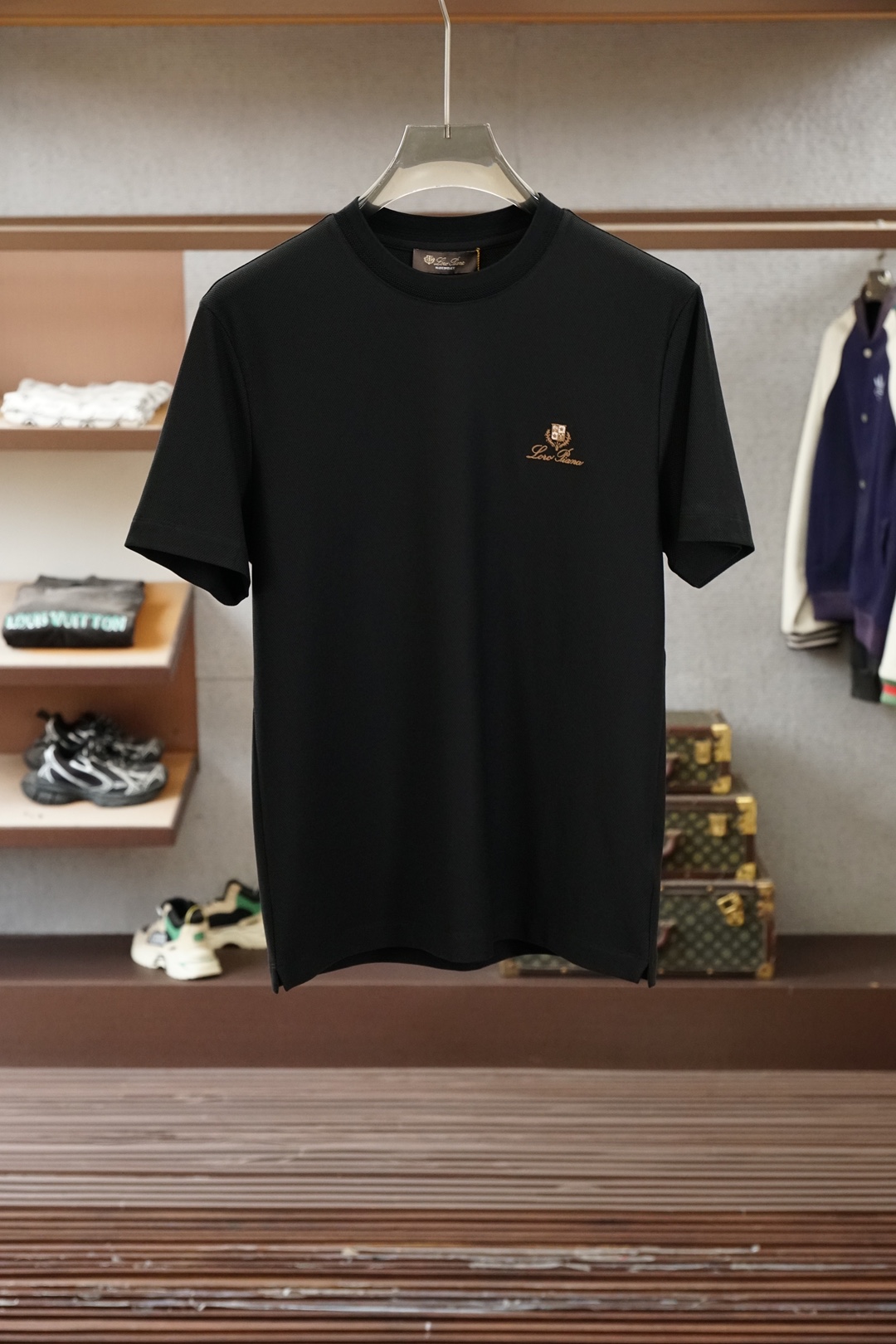 loro Piana-2026春夏新款男女同款👫短袖T恤！时尚休闲短袖T恤衫！胸前字母logo图案刺绣设