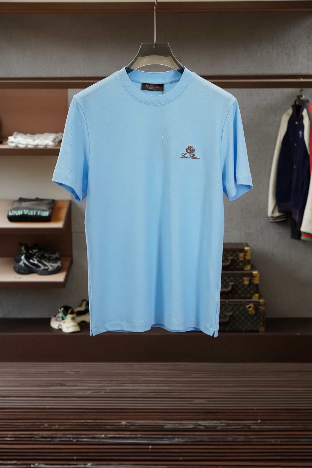 loro Piana-2026春夏新款男女同款👫短袖T恤！时尚休闲短袖T恤衫！胸前字母logo图案刺绣设