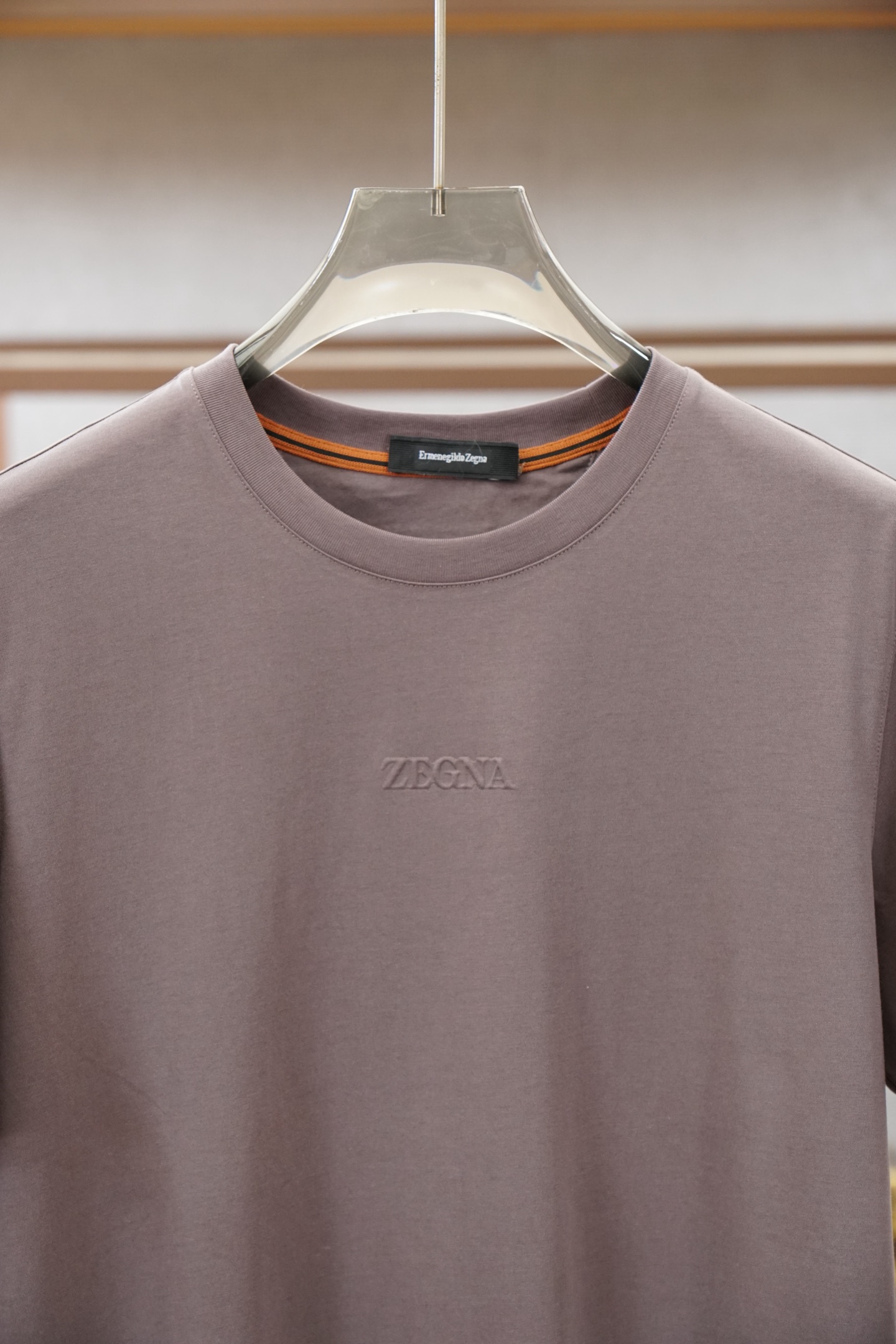 zegna 2026SS 压印logo标识净色短袖T恤。定制60支三股平纹精棉面料 极致柔软舒适 高端大