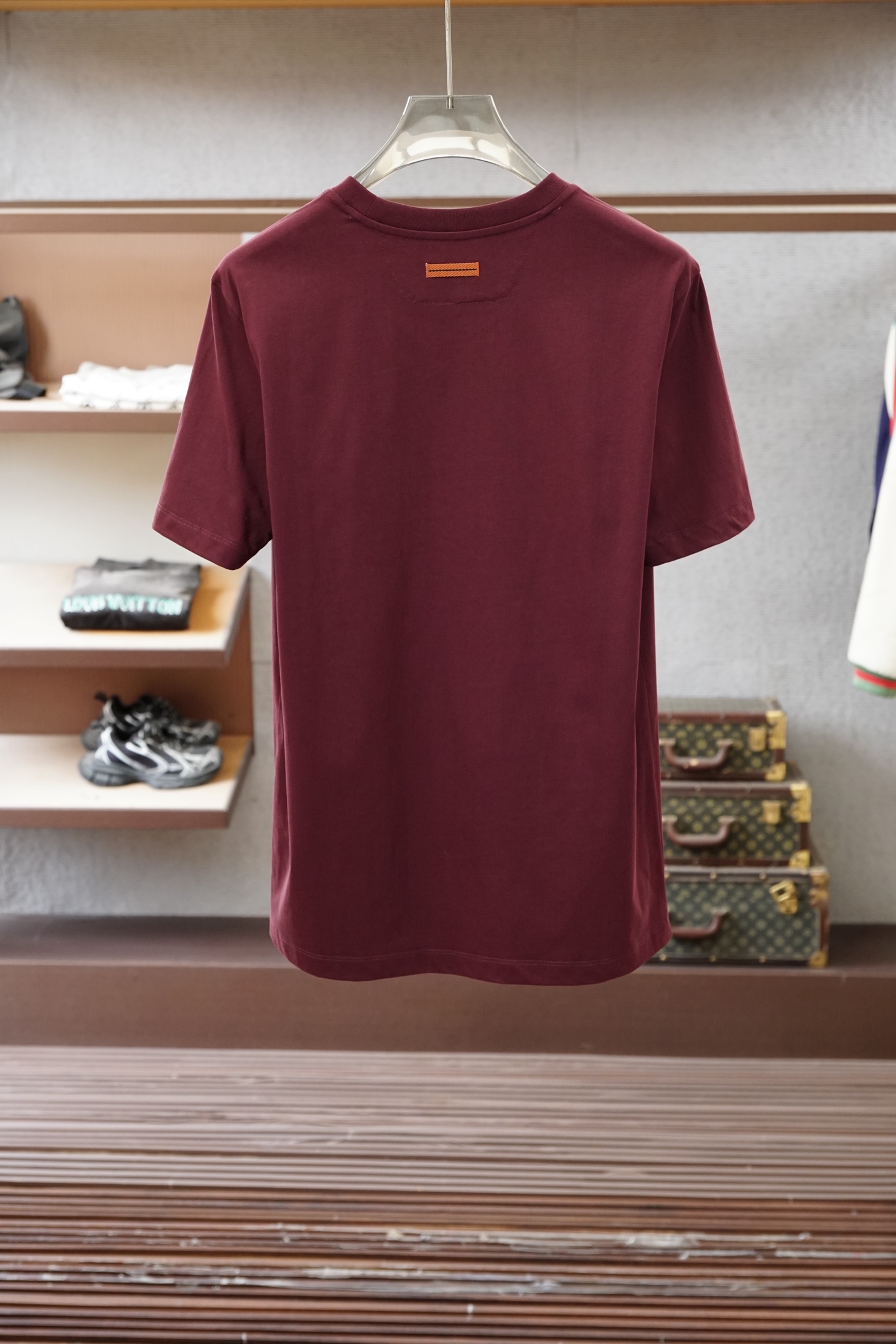 zegna 2026SS 压印logo标识净色短袖T恤。定制60支三股平纹精棉面料 极致柔软舒适 高端大