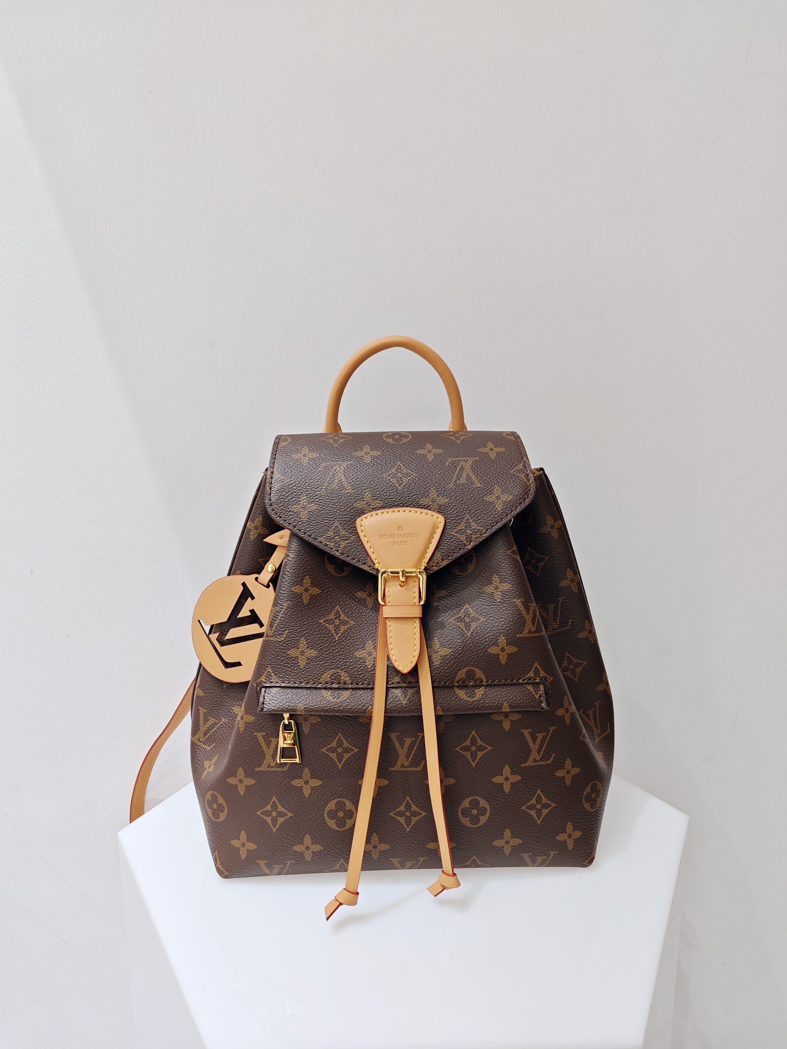 Louis Vuitton LV Montsouris sacs Sac À Dos Monogram Canvas Toile Cuir de vache Tissu M45501