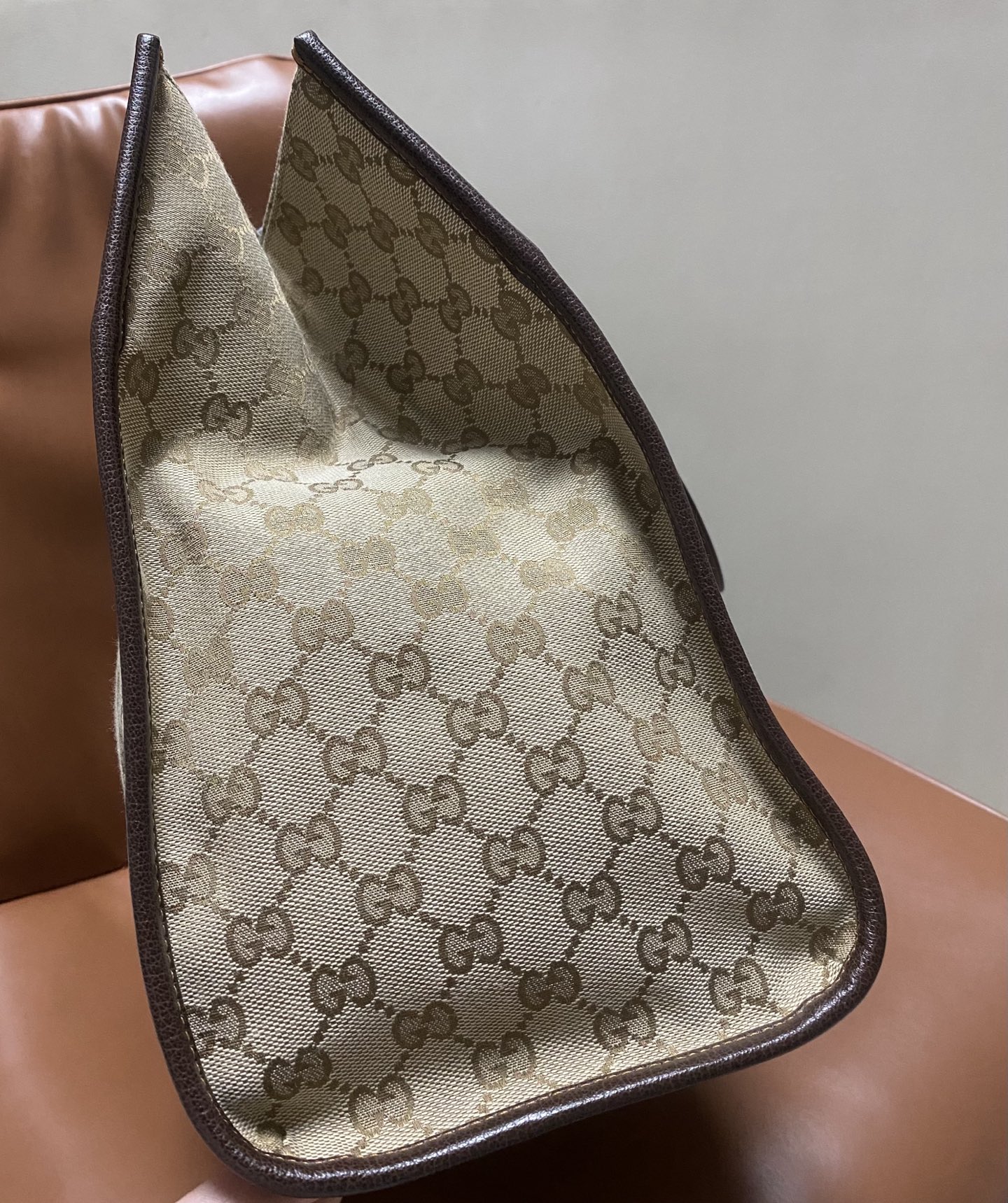 Gucci Generation Beige Ebony GG Canvas 40cm tote everyday