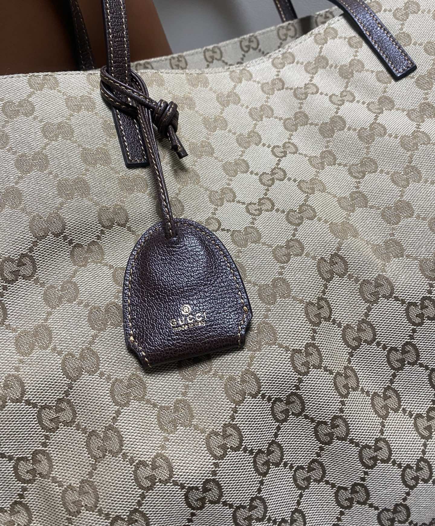 Gucci Generation Beige Ebony GG Canvas 40cm tote everyday