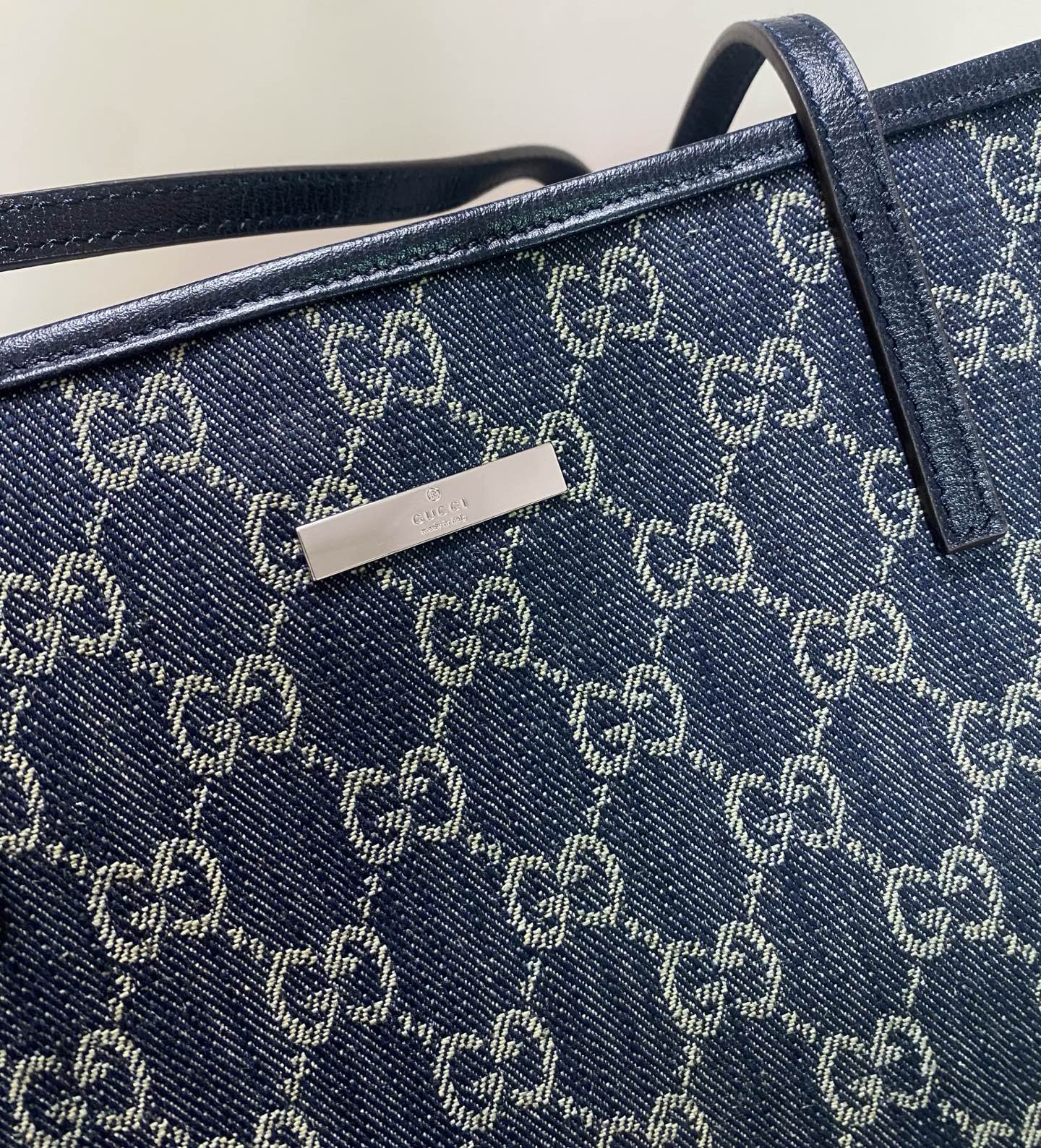 Gucci Tribeca Blue GG denim 38cm tote everyday