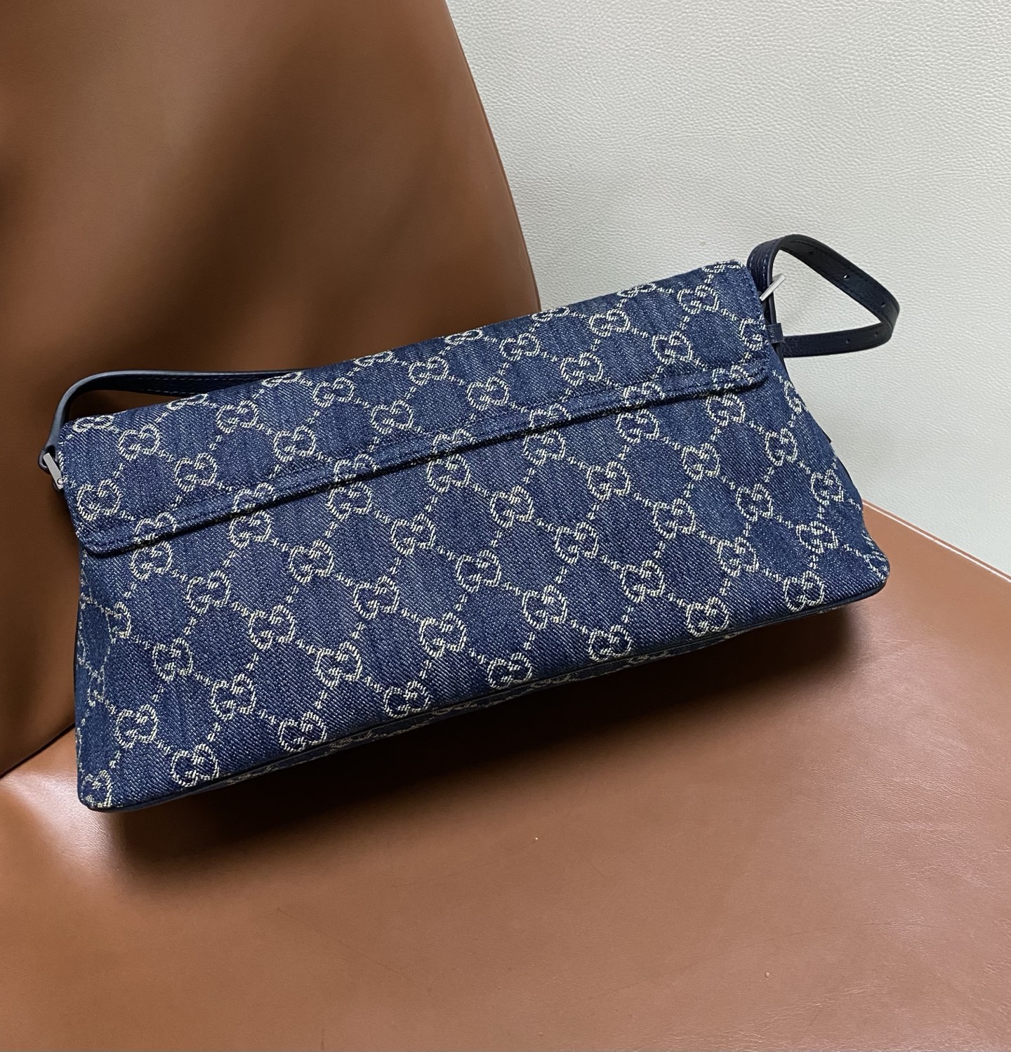 Gucci Madison Blue denim monogram 31cm shoulder everyday