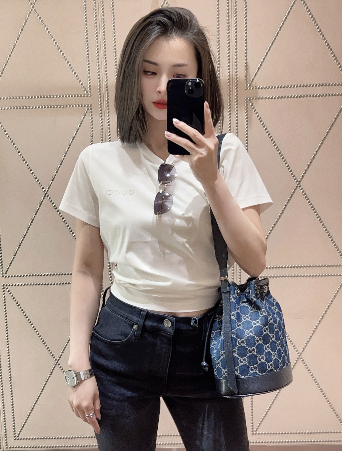 Gucci Blue GG Denim small shoulder everyday
