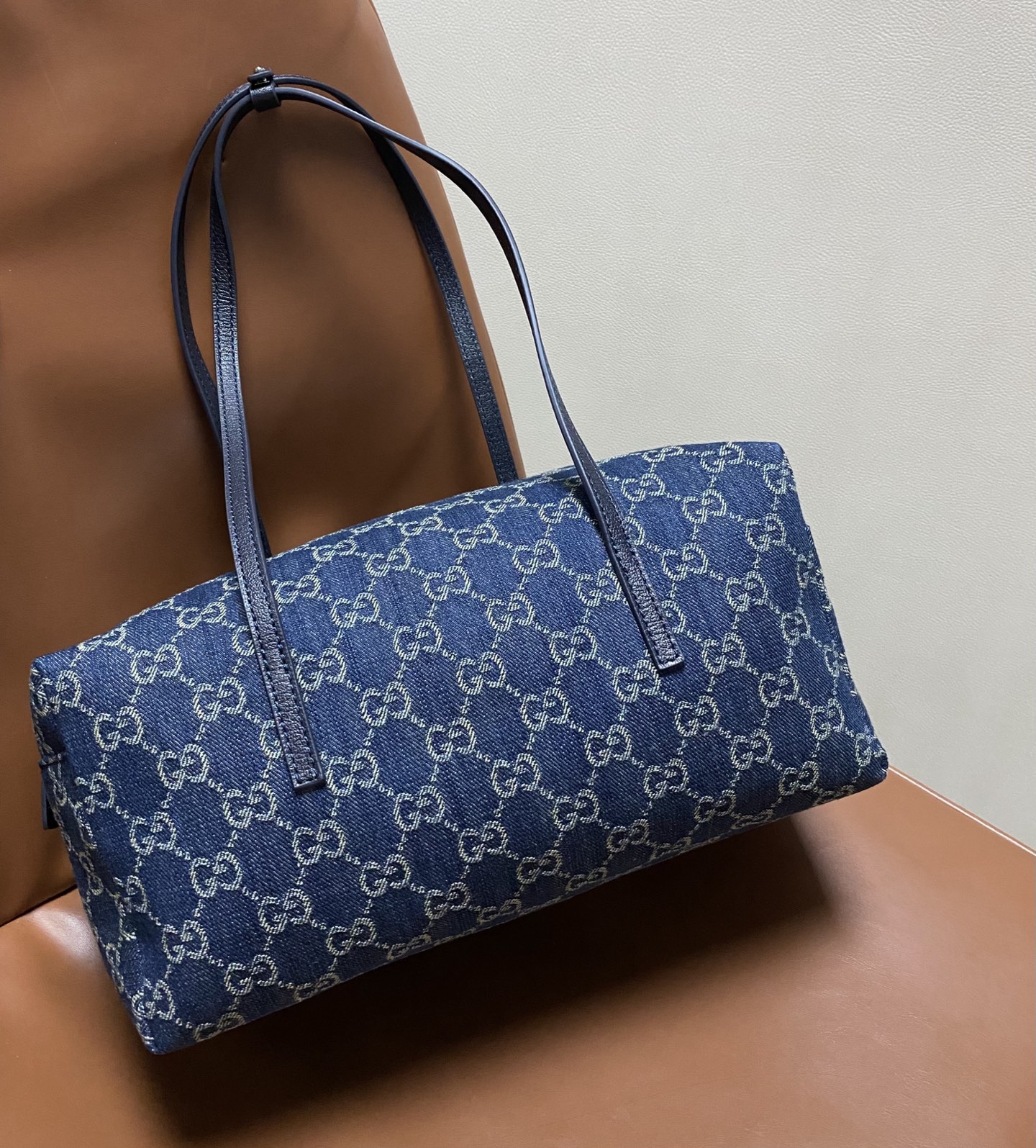 Gucci Melrose Blue denim GG monogram 29cm tote everyday
