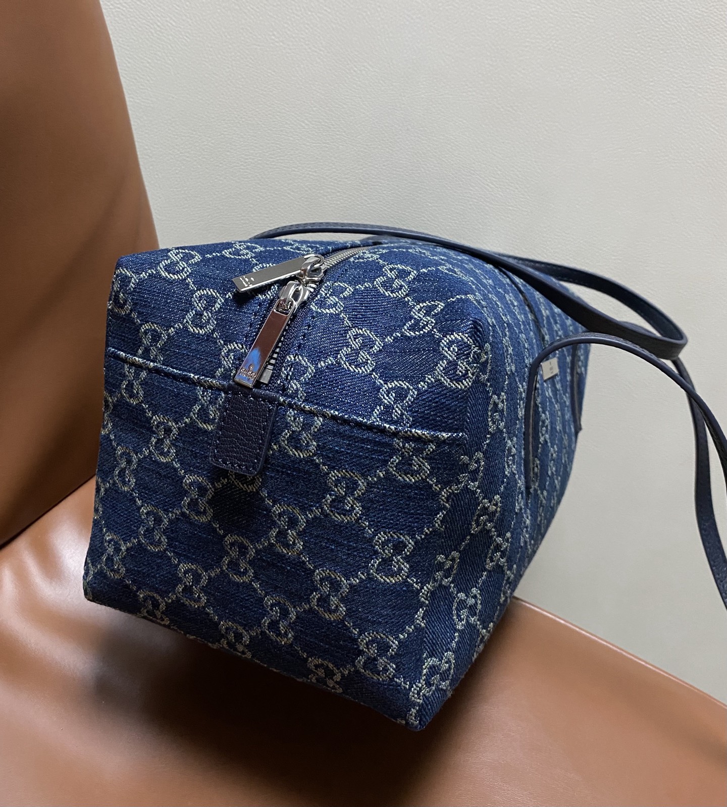 Gucci Melrose Blue denim GG monogram 29cm tote everyday