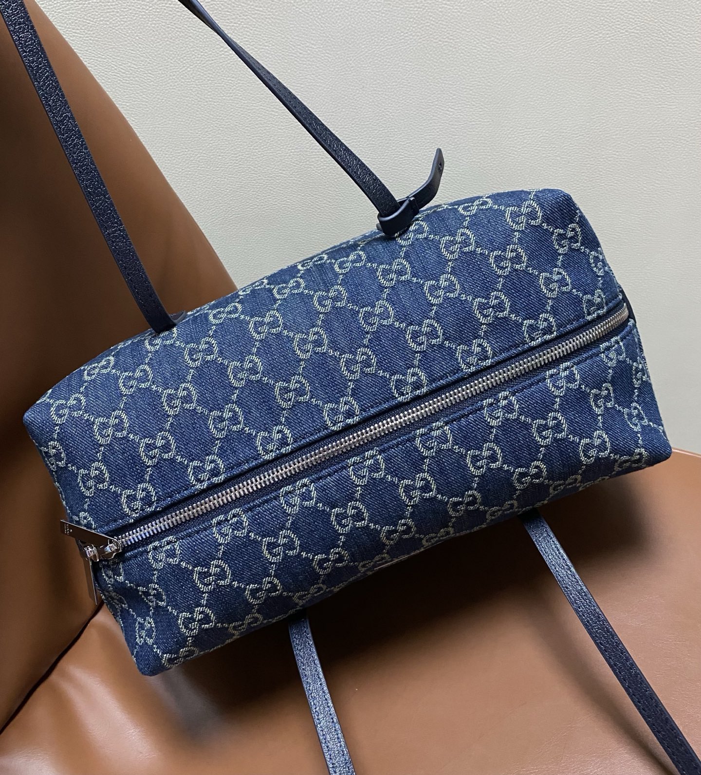 Gucci Melrose Blue denim GG monogram 29cm tote everyday
