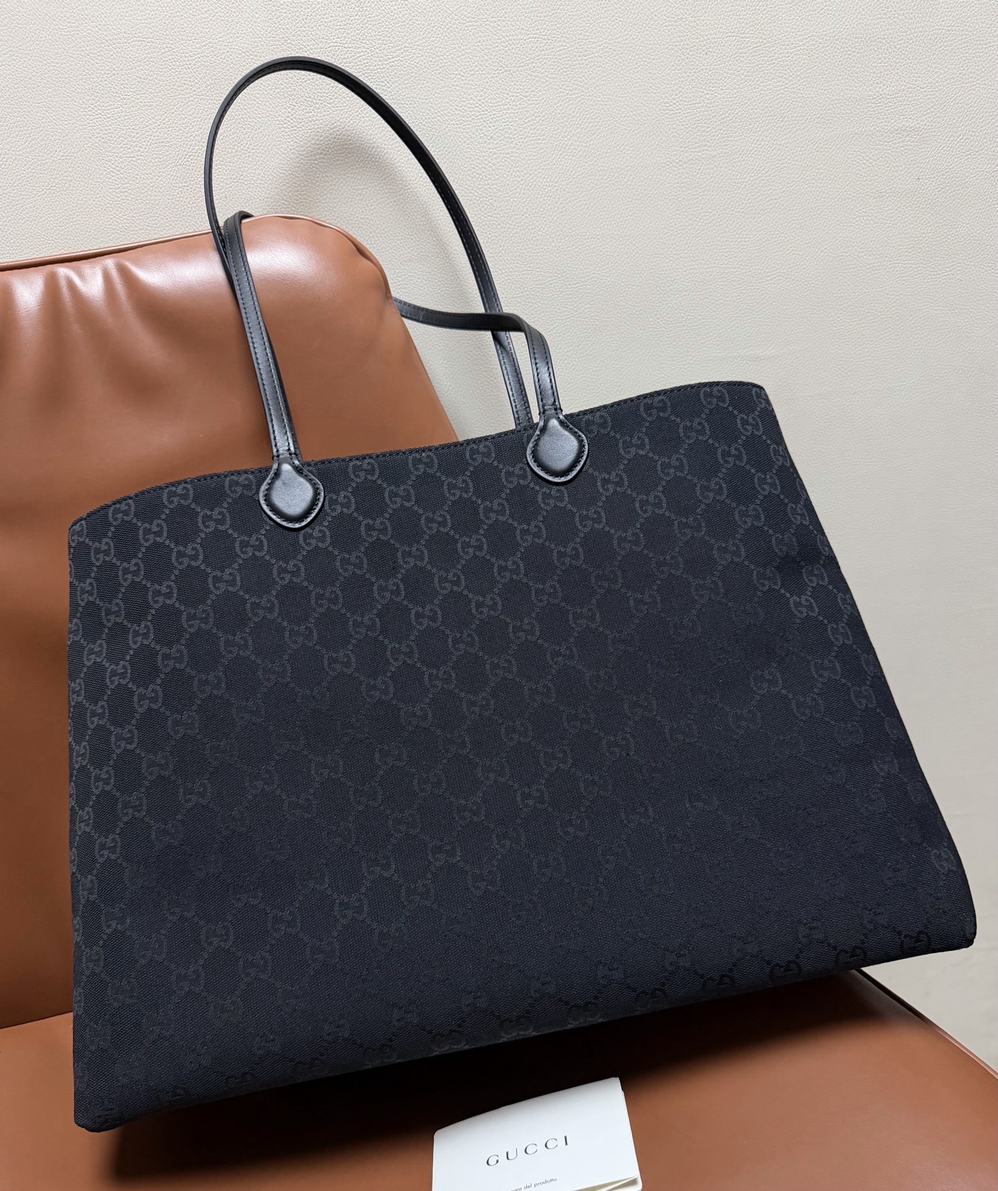Gucci Black GG canvas 42cm tote everyday