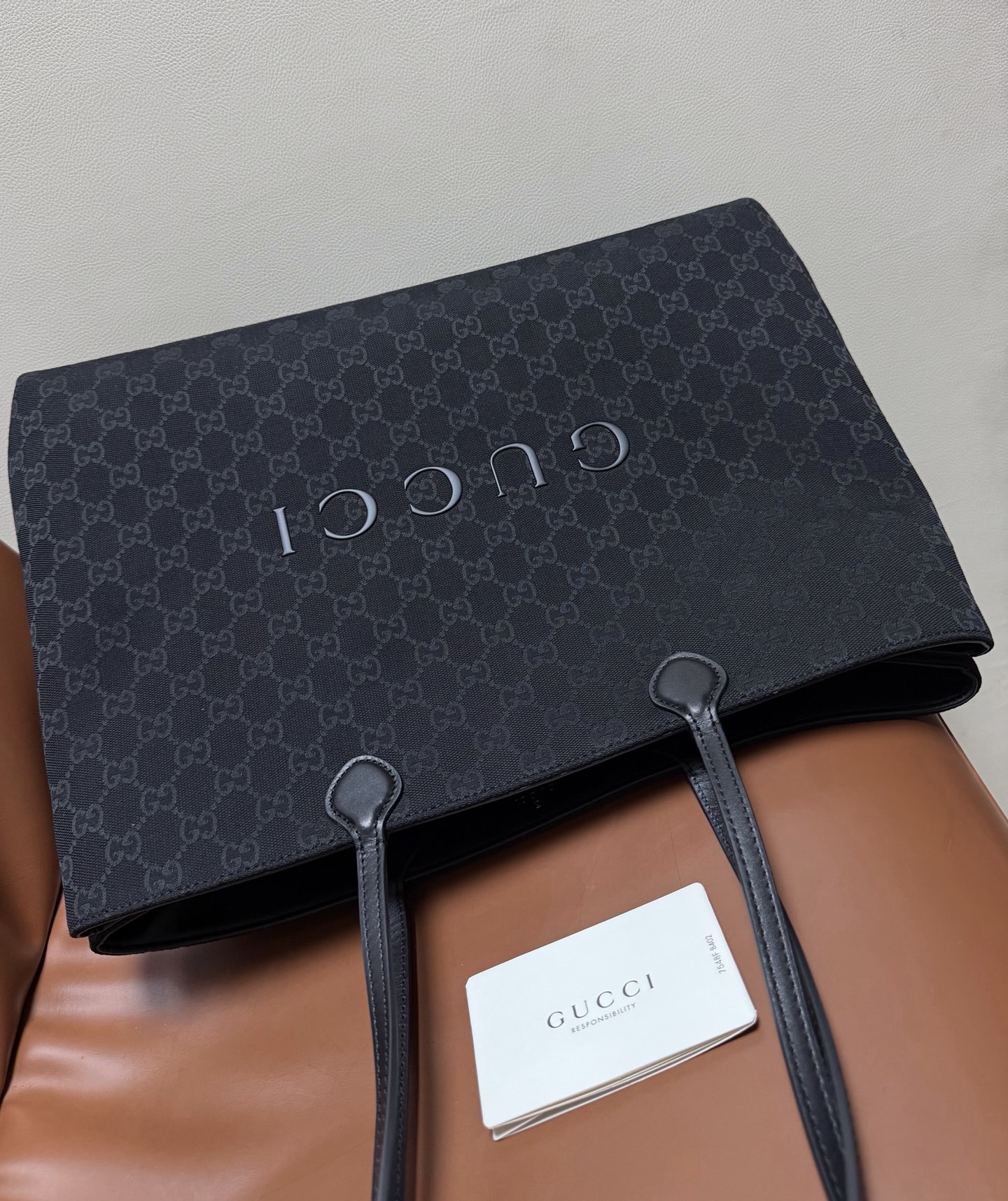 Gucci Black GG canvas 42cm tote everyday