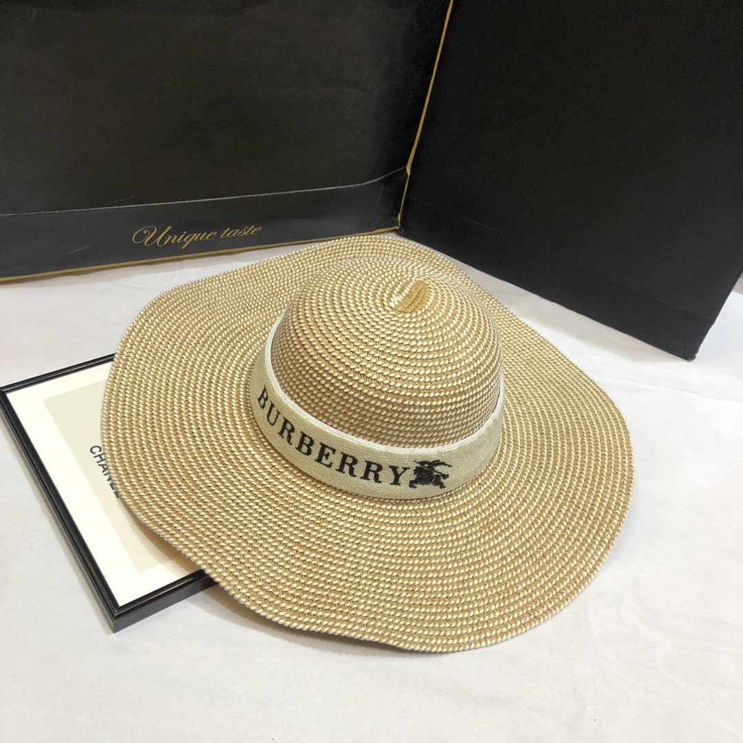 Oferta💛【BURBERRY】 2024 nuevo sombrero de paja tejido de gran marca, primera opción para el verano en la playa～ Hecho d…