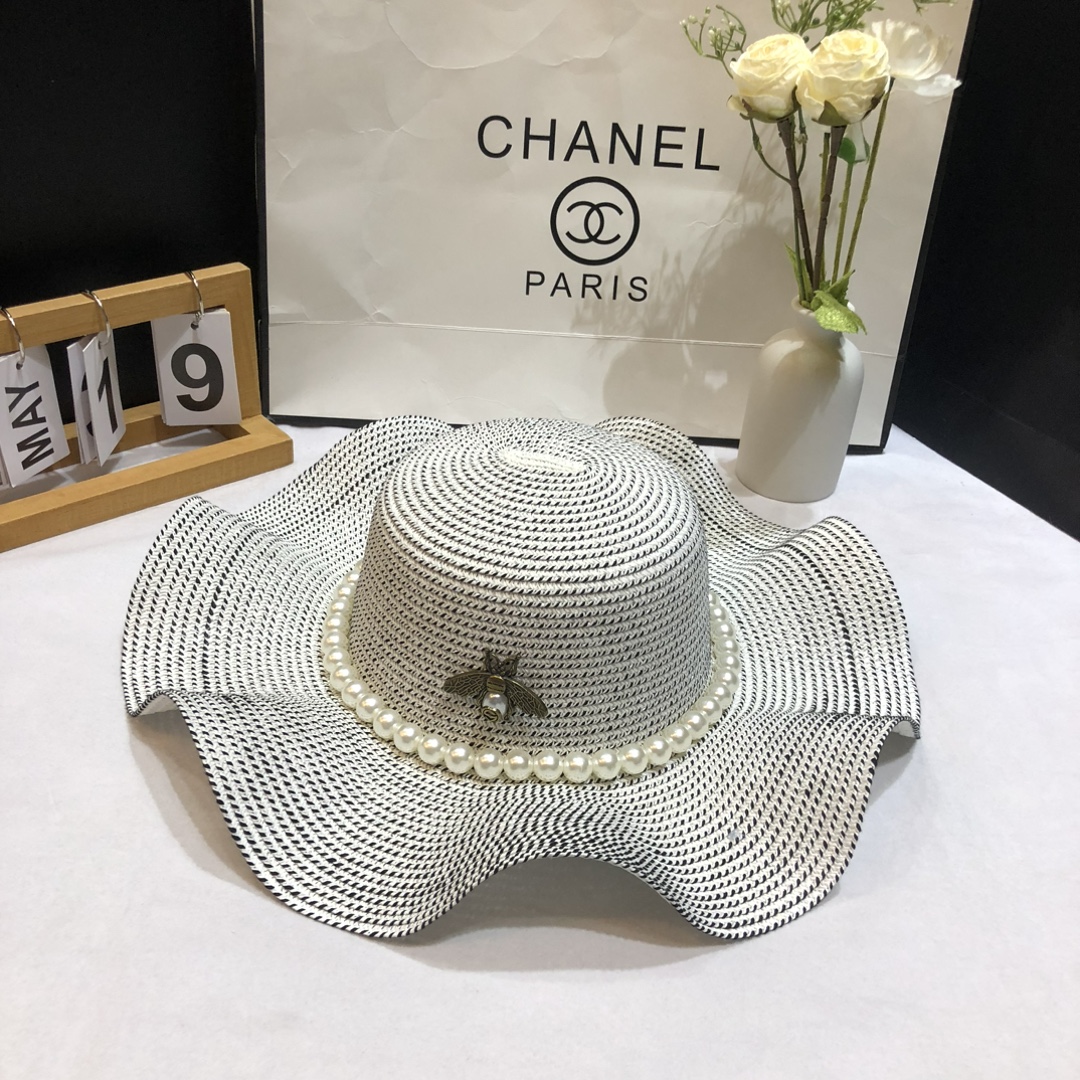 Oferta especial 💛【GUCCI】 Sombrero de paja tejido de marca nueva 2024, primera opción para el verano en la playa～ Tejid…