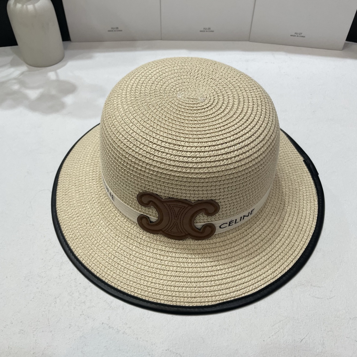NO:347586,Special offer with dust bag [CELINE] 2025 new Arc de Triomphe large-edge top hat basin hat straw hat, must-have for the street, super easy to match, adjustable rope hat straw hat fisherman hat baseball hat, hat, celine, celine, espadrilles, hats特价配防尘袋【CELINE赛琳】2025新款凯旋门大沿礼帽盆帽草帽,出街必备超好搭配,有调节绳帽子草帽渔夫帽棒球帽,帽子,celine,celine,espadrilles,hats,hat