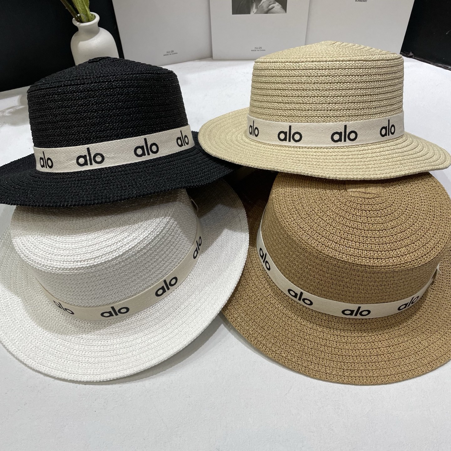 💛配防尘袋【all】2025新款草编平顶沙滩帽草帽，度假休闲必备，优雅大方的一款