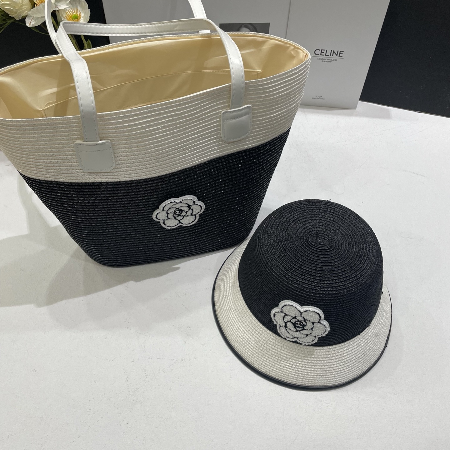 [Chanel Hats]Chanel Chanel straw hat bag set 2025 spring and summer new style